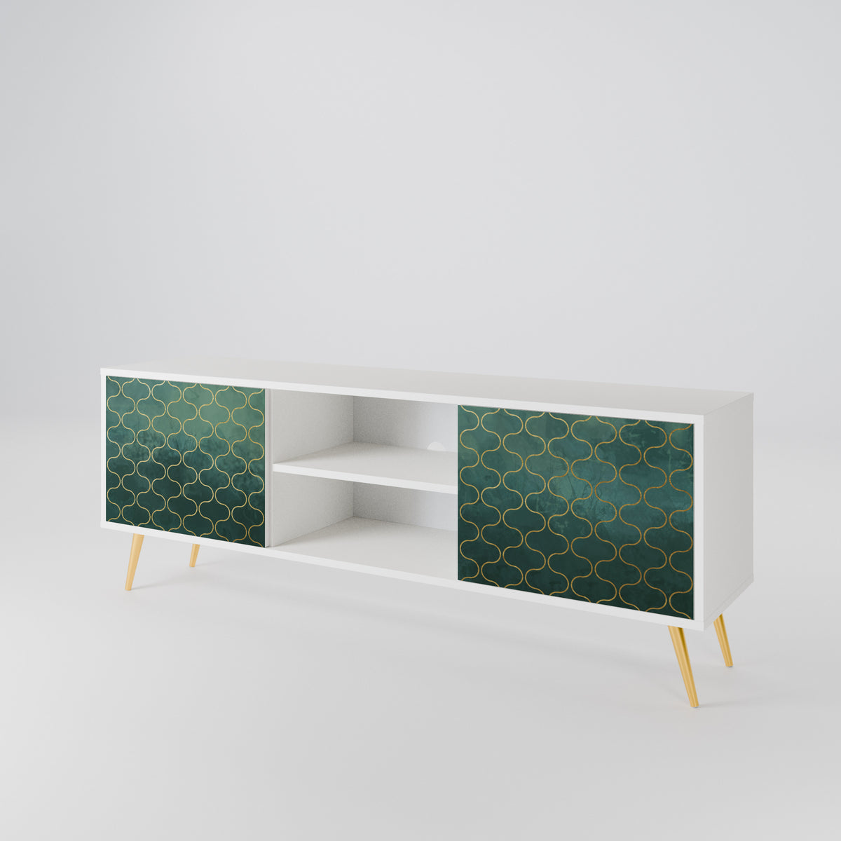 TESSELATED GREENERY Dvoudveřový TV stolek
