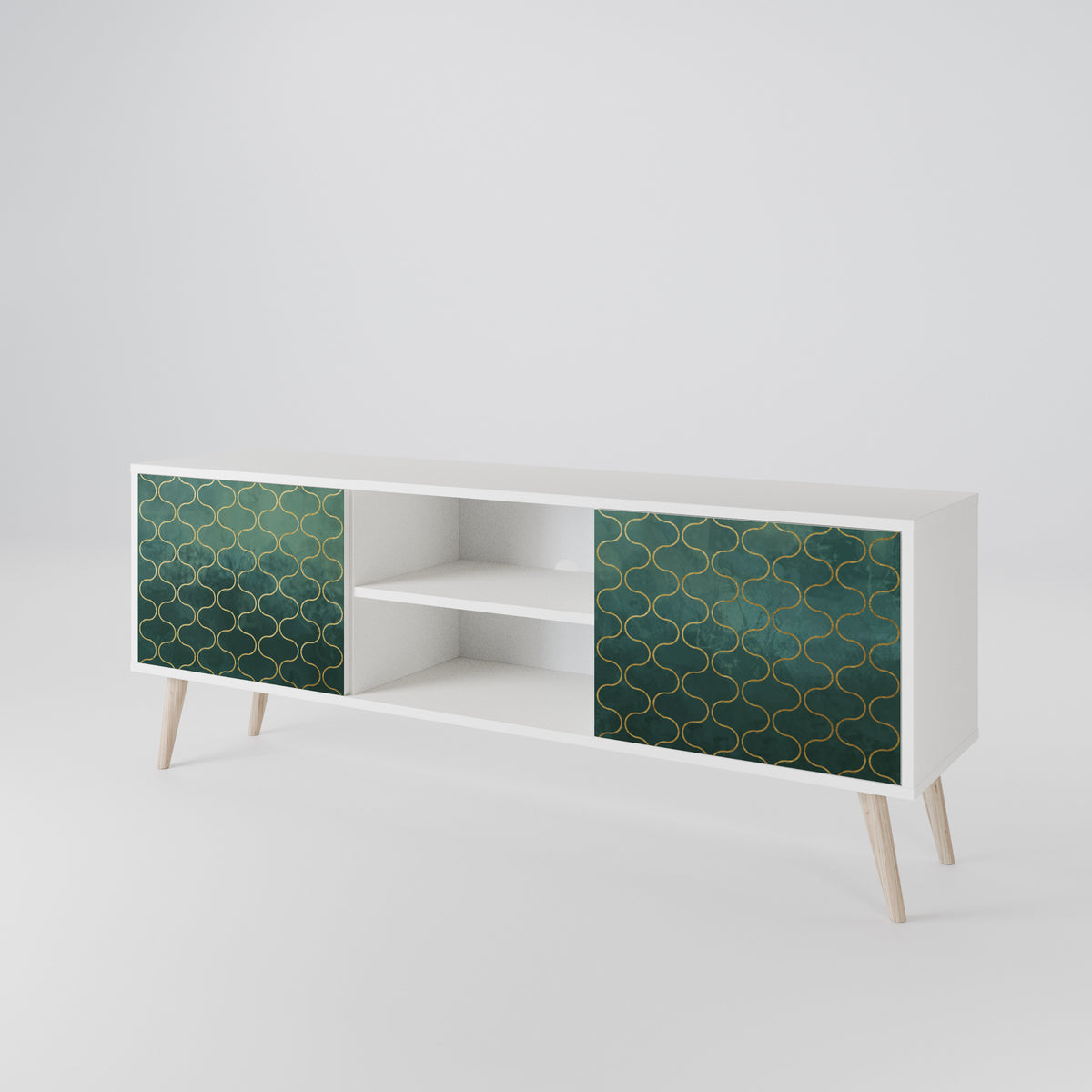 TESSELATED GREENERY Dvoudveřový TV stolek