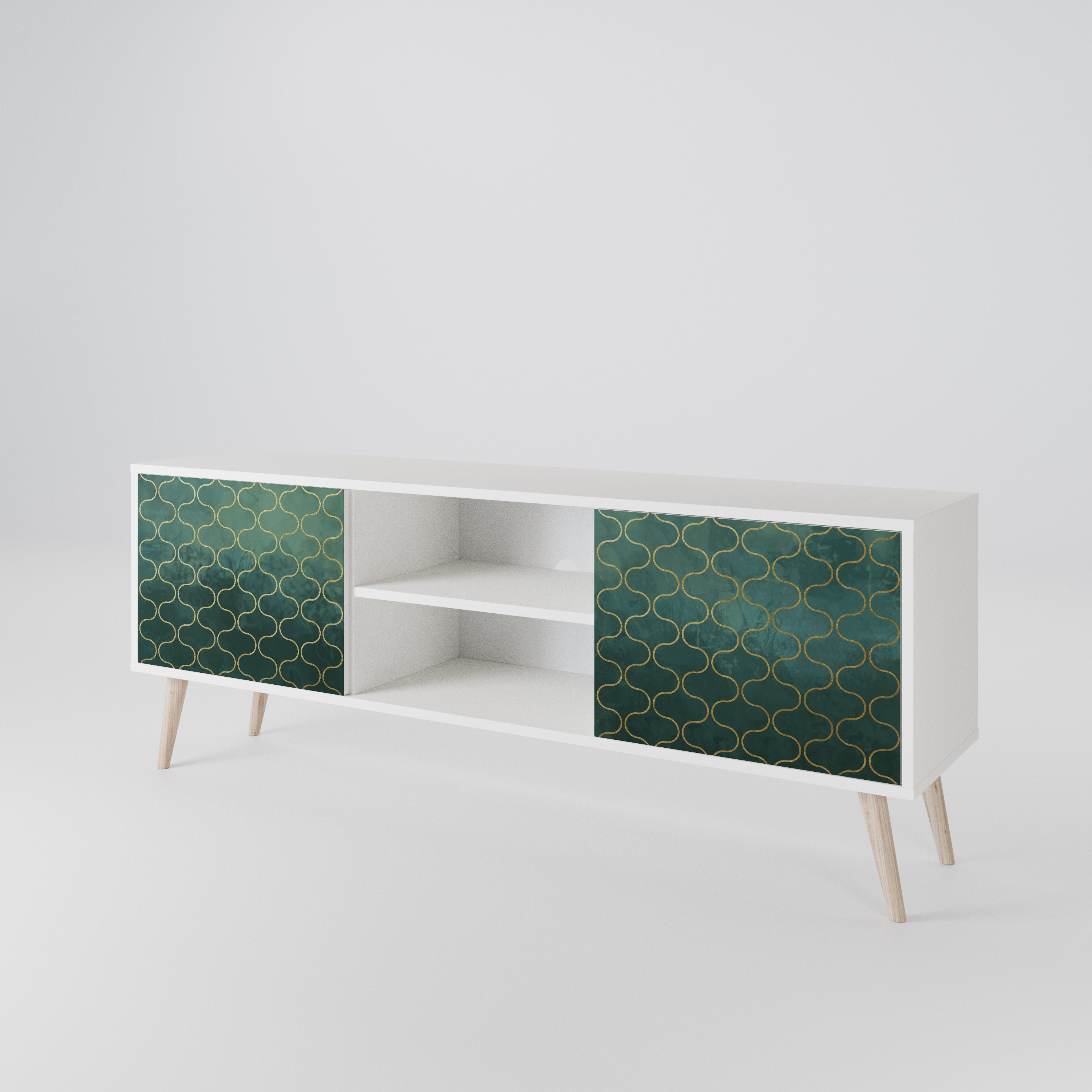TESSELATED GREENERY Dvoudveřový TV stolek