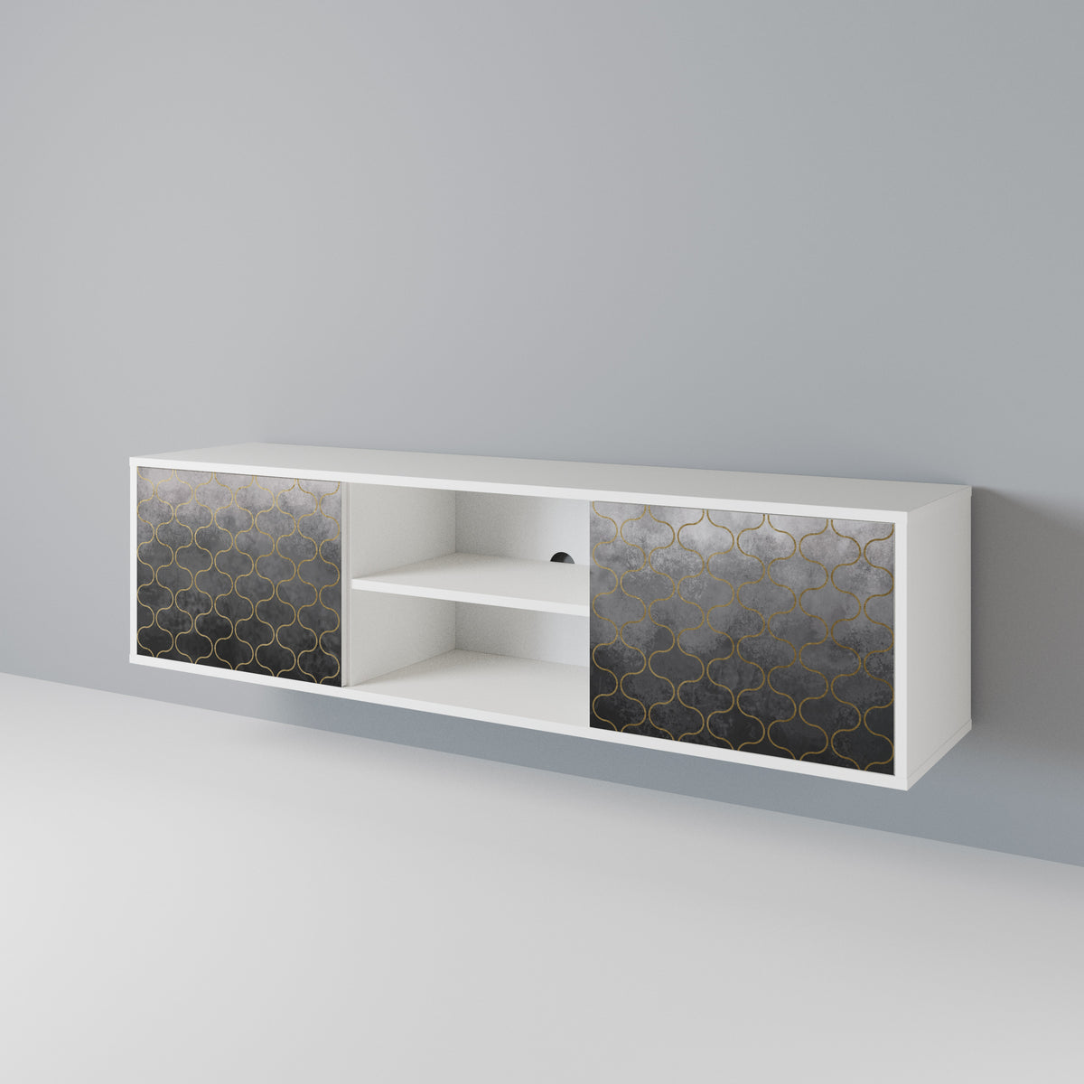 TESSELATED GRAYISH Dvoudveřový TV stolek