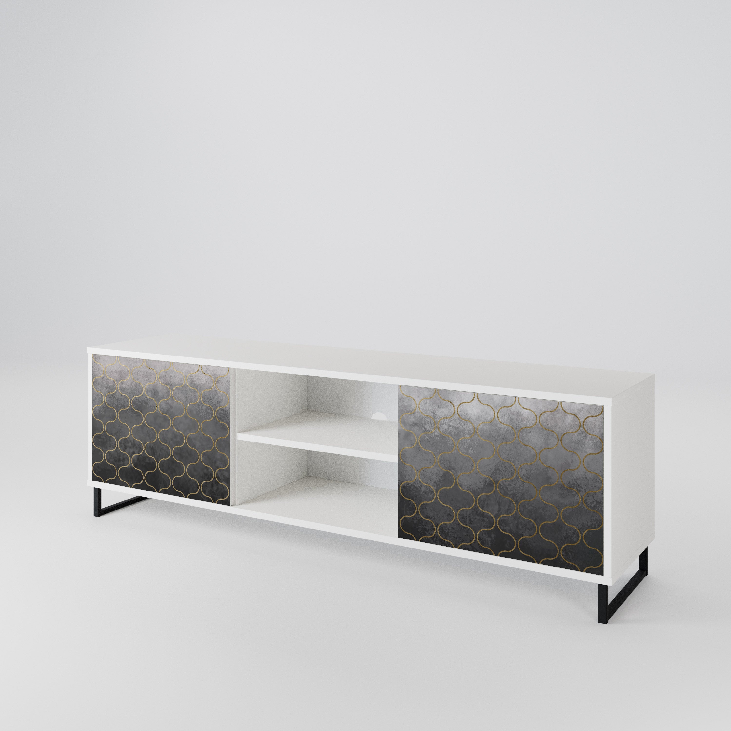 TESSELATED GRAYISH Dvoudveřový TV stolek