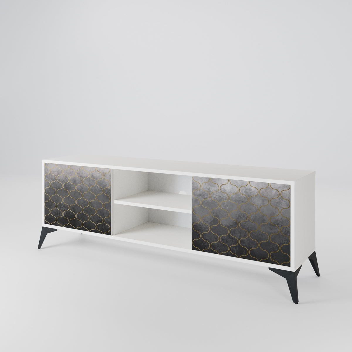 TESSELATED GRAYISH Dvoudveřový TV stolek