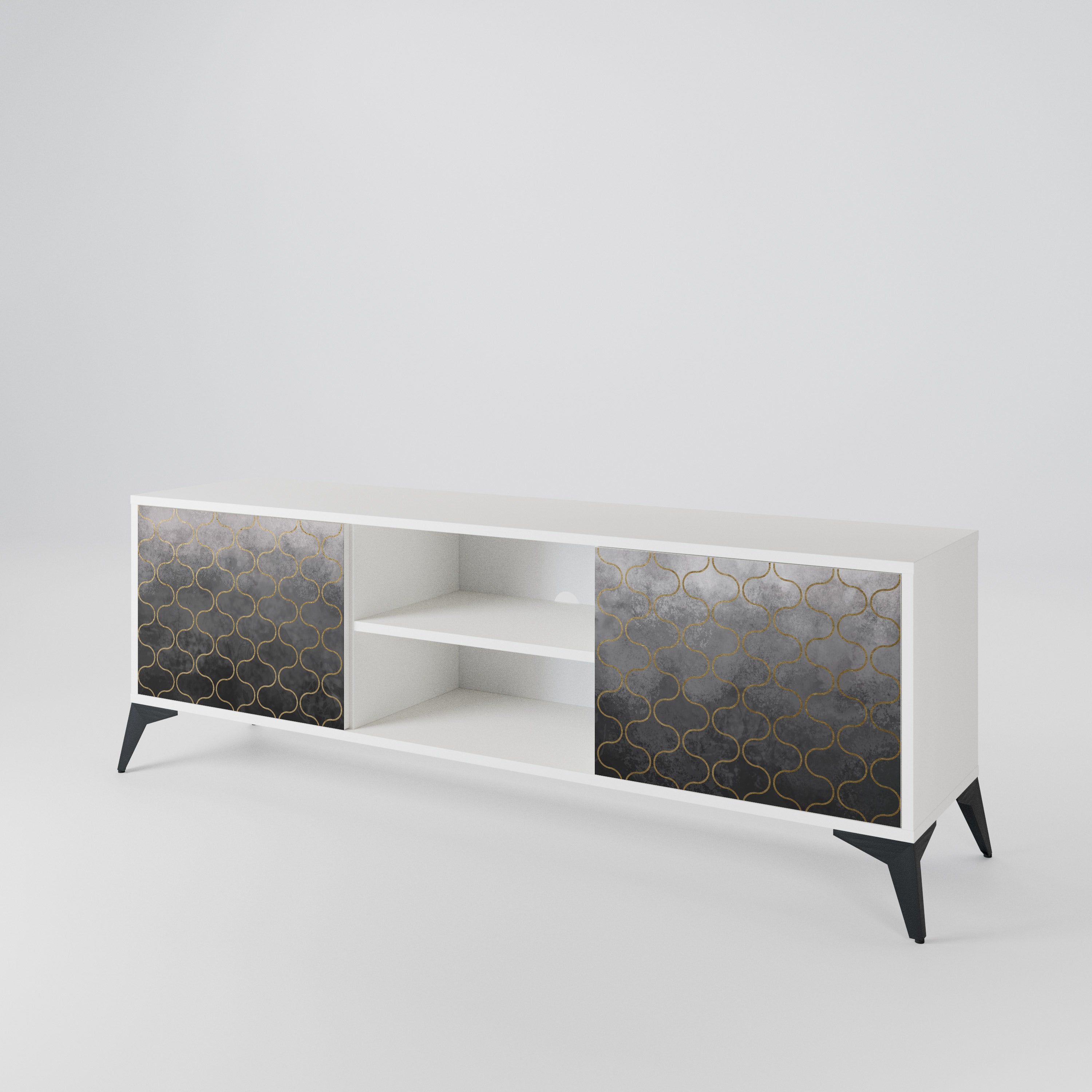 TESSELATED GRAYISH Dvoudveřový TV stolek