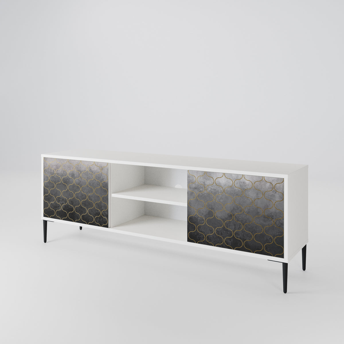 TESSELATED GRAYISH Dvoudveřový TV stolek