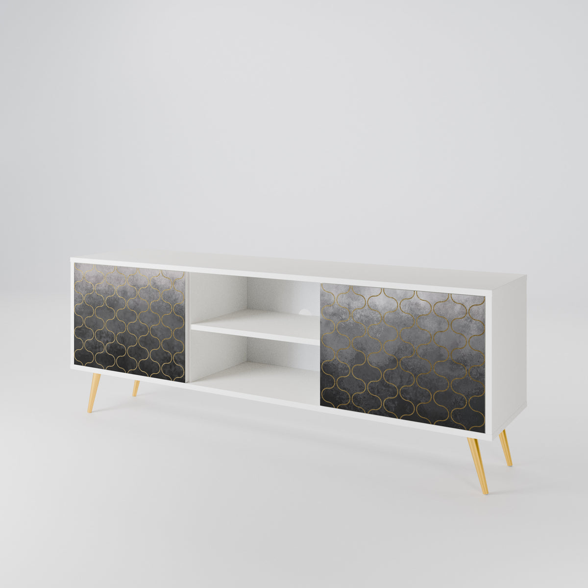 TESSELATED GRAYISH Dvoudveřový TV stolek