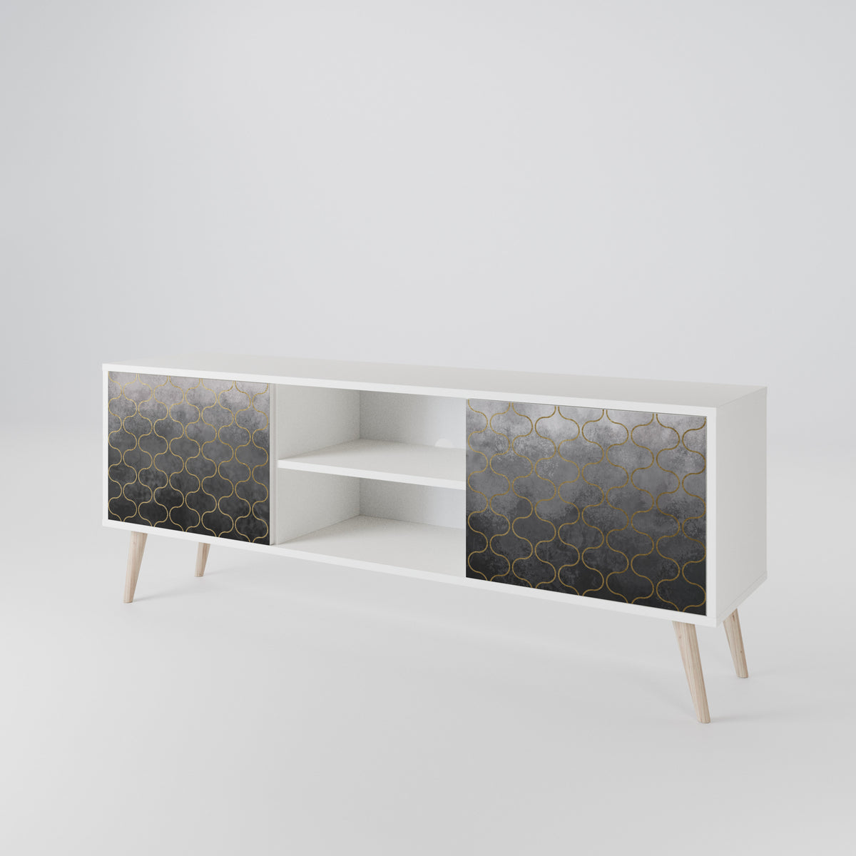 TESSELATED GRAYISH Dvoudveřový TV stolek