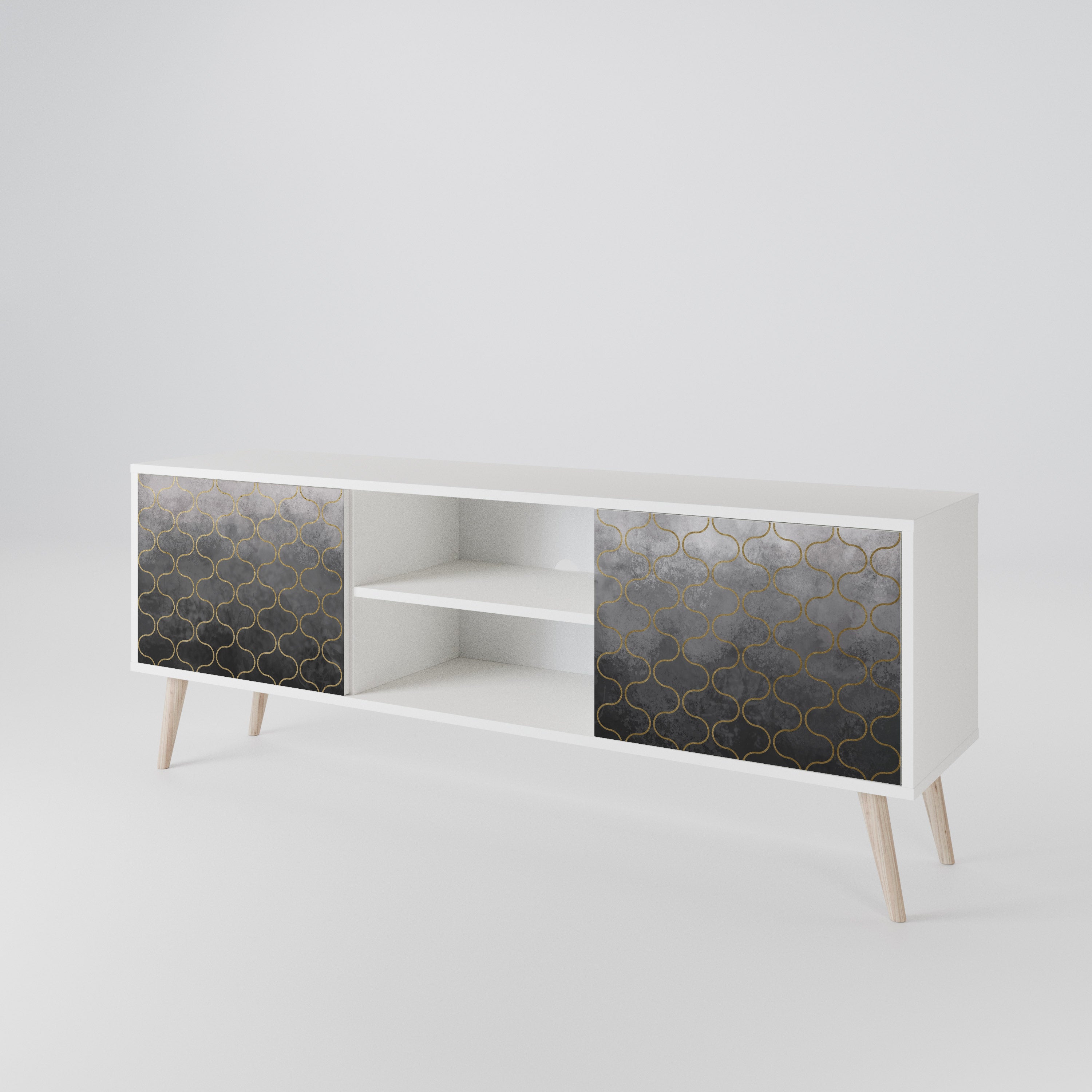 TESSELATED GRAYISH Dvoudveřový TV stolek
