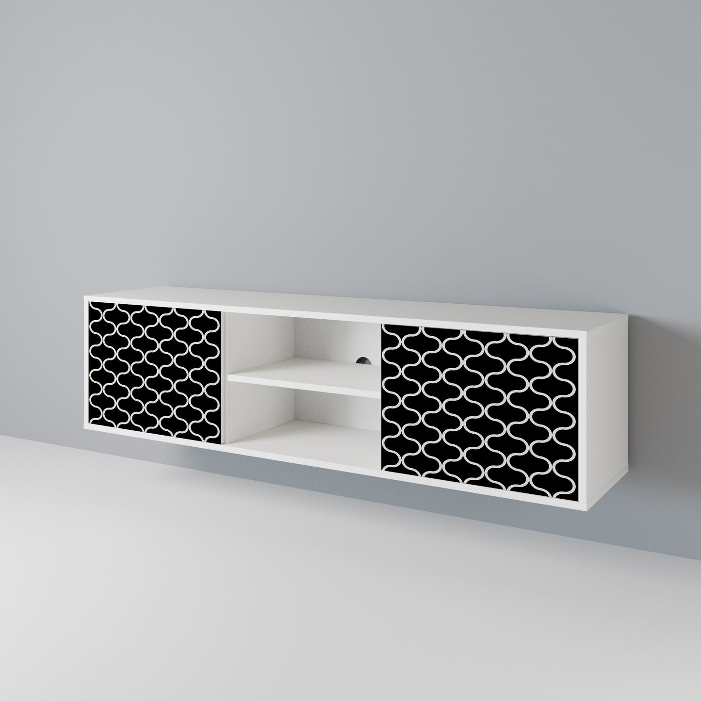 TESSELATED BLACKNESS Dvoudveřový TV stolek