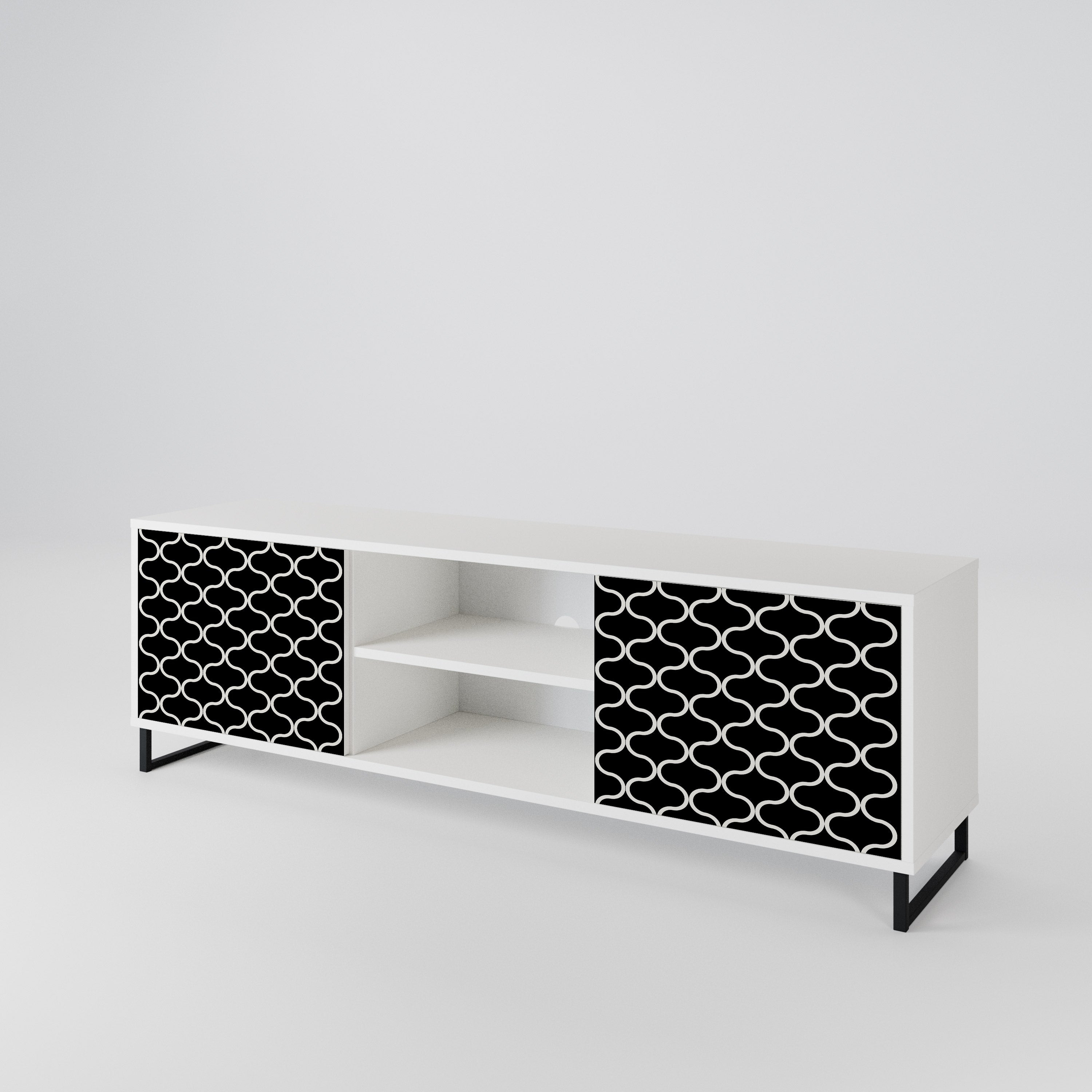 TESSELATED BLACKNESS Dvoudveřový TV stolek