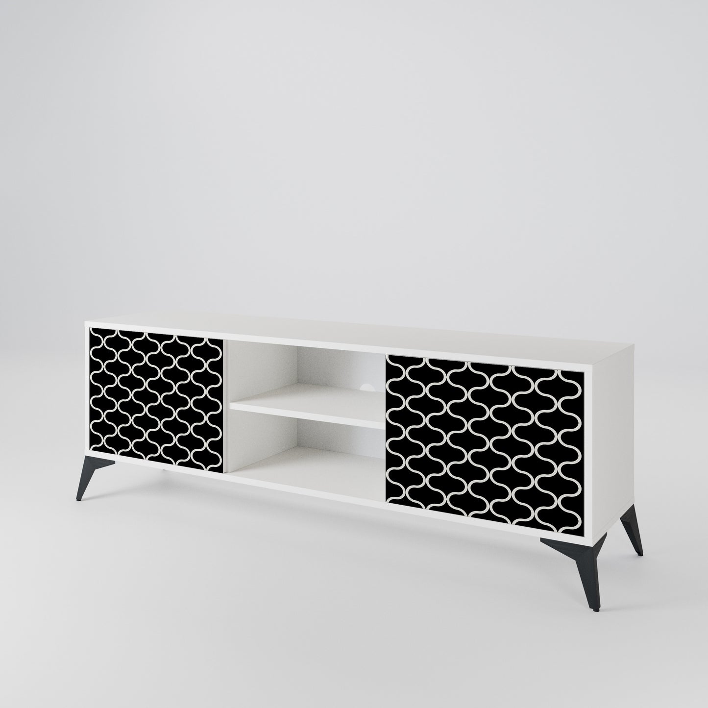 TESSELATED BLACKNESS Dvoudveřový TV stolek