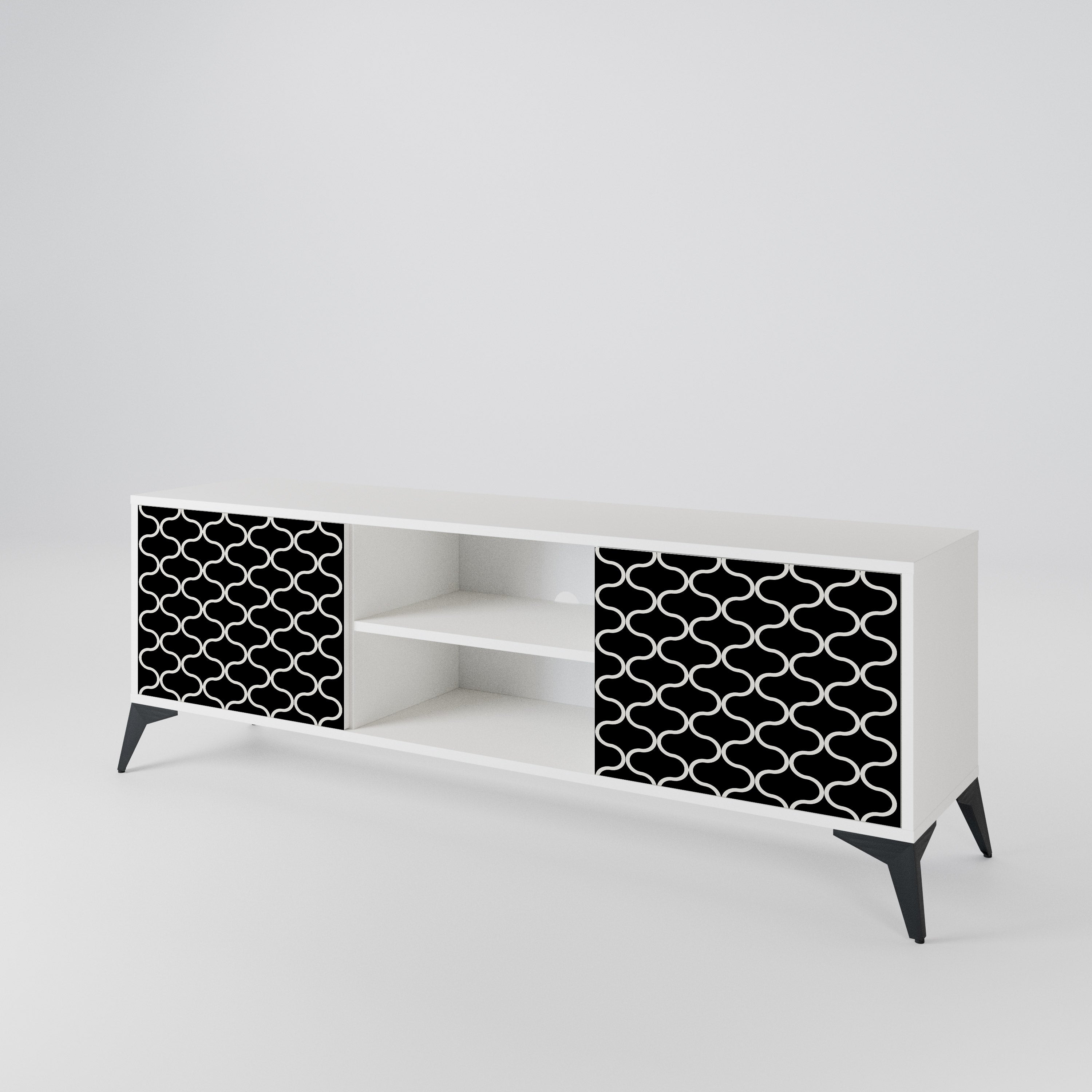 TESSELATED BLACKNESS Dvoudveřový TV stolek