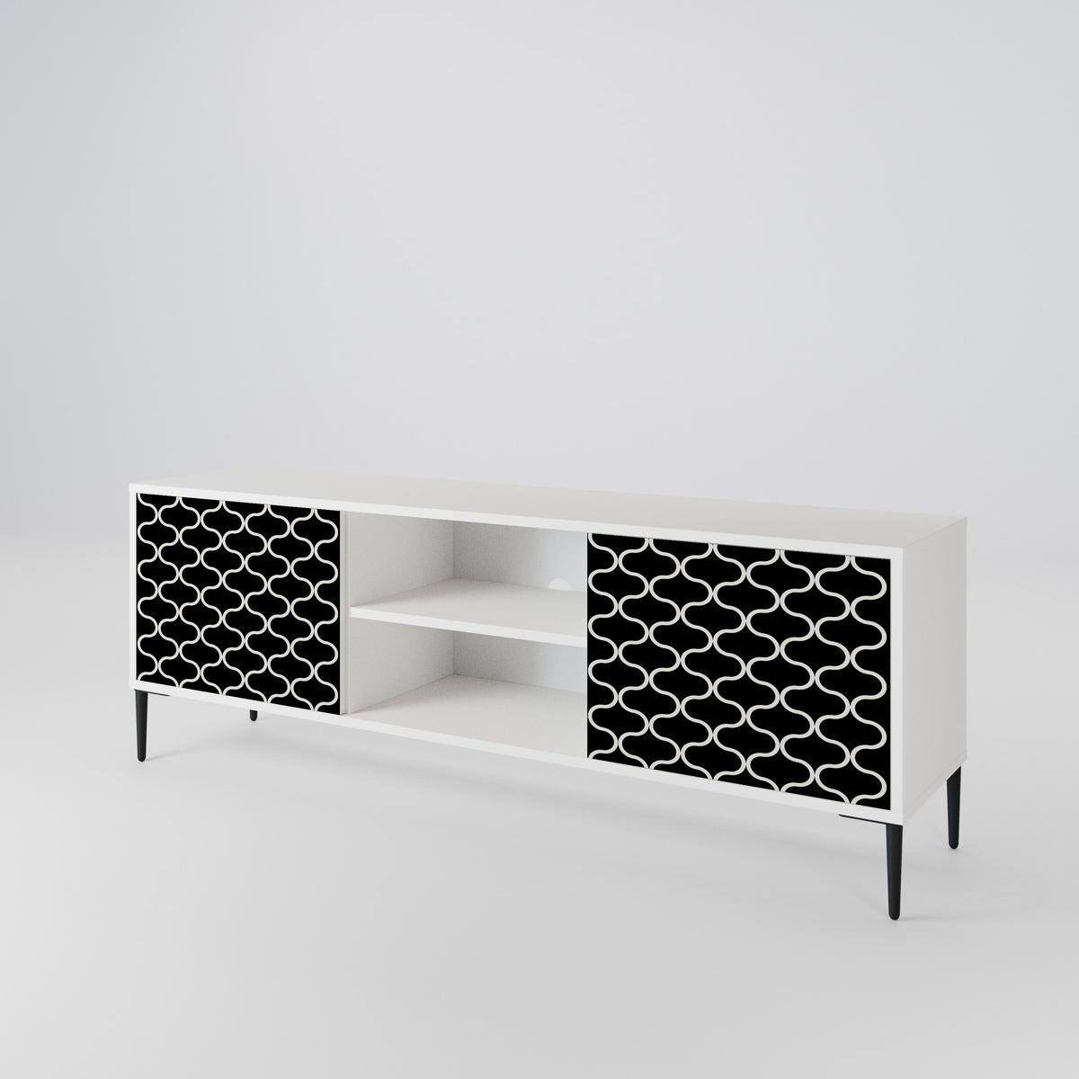 TESSELATED BLACKNESS Dvoudveřový TV stolek