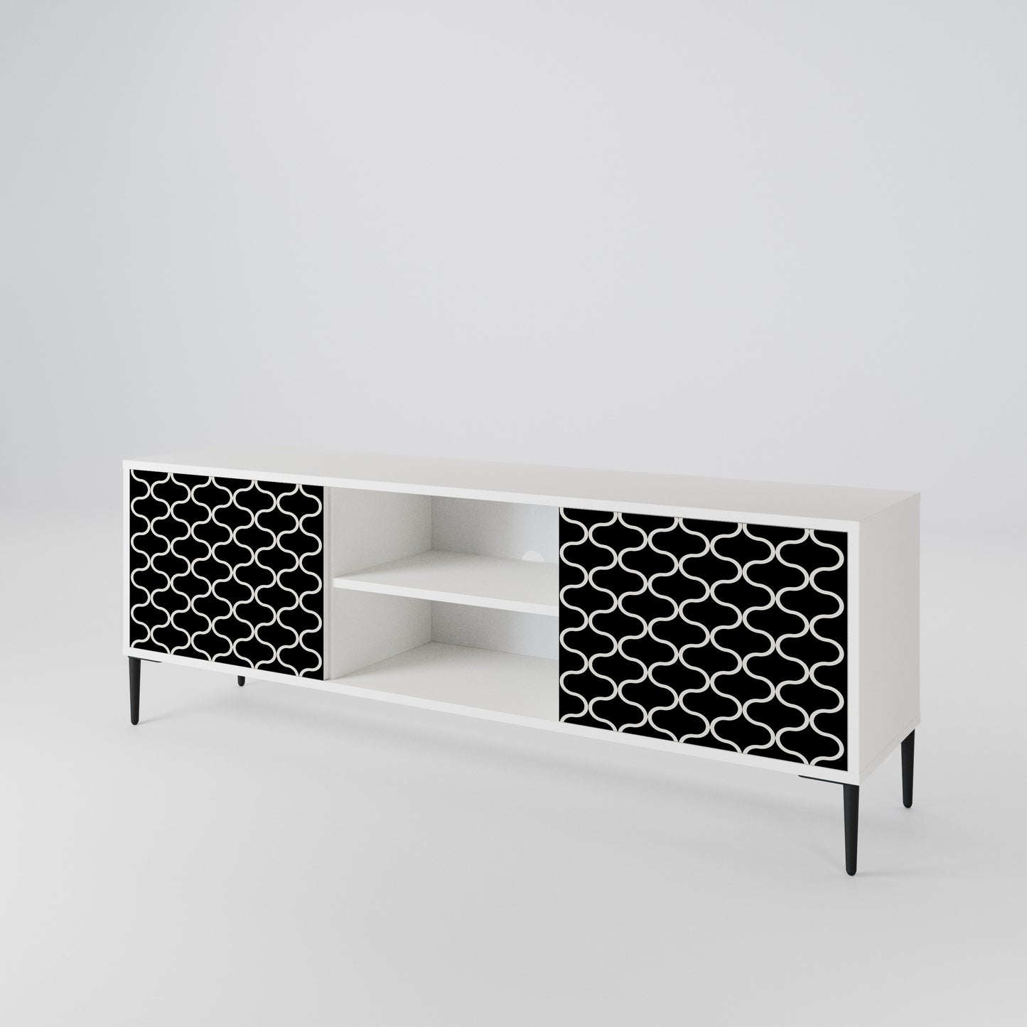 TESSELATED BLACKNESS Dvoudveřový TV stolek