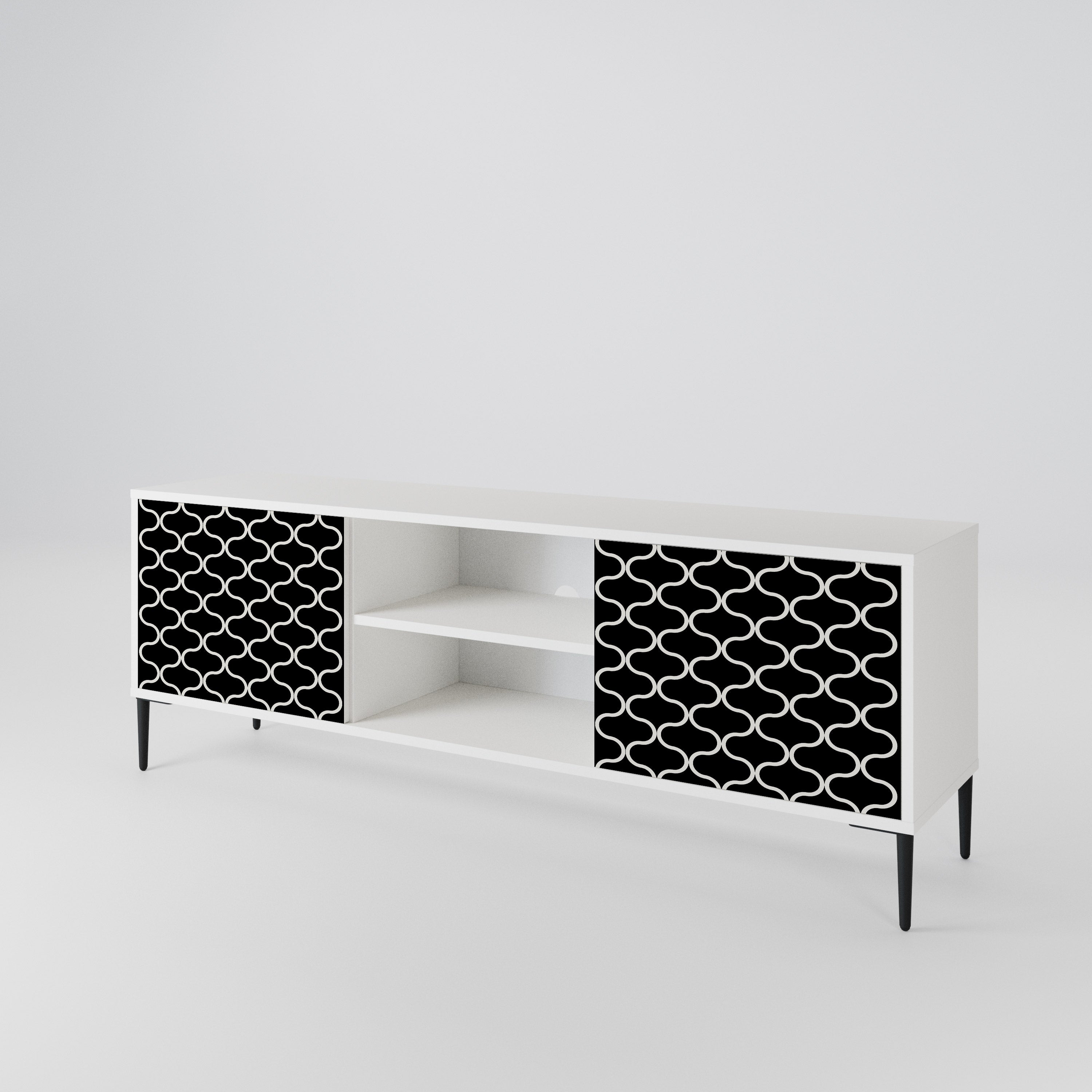 TESSELATED BLACKNESS Dvoudveřový TV stolek