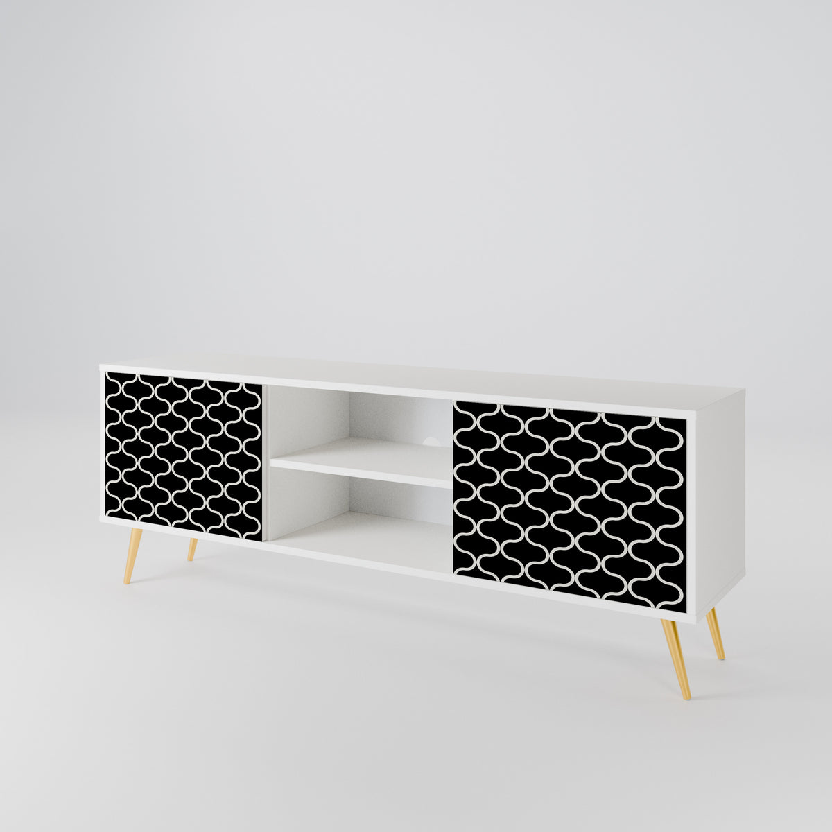 TESSELATED BLACKNESS Dvoudveřový TV stolek