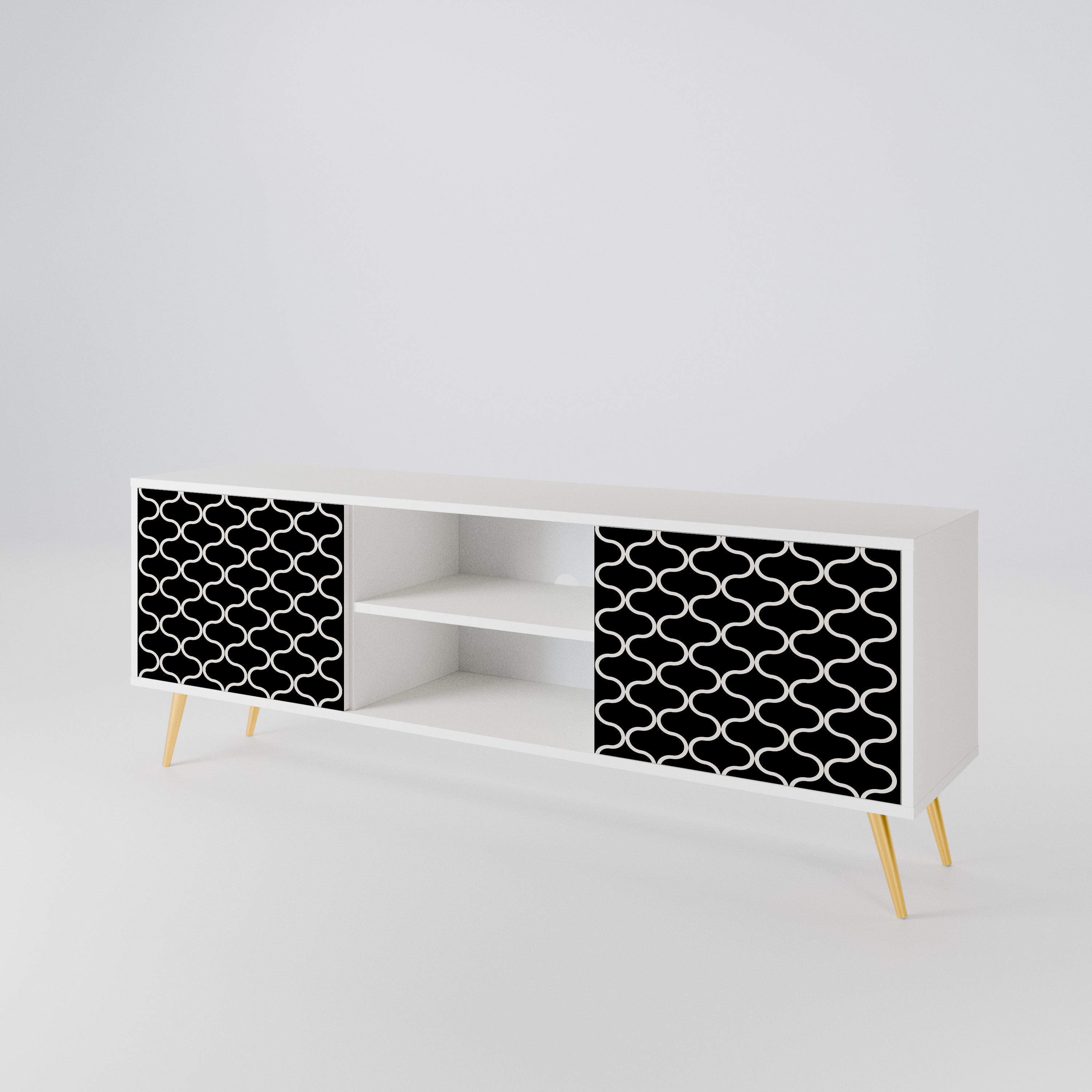 TESSELATED BLACKNESS Dvoudveřový TV stolek