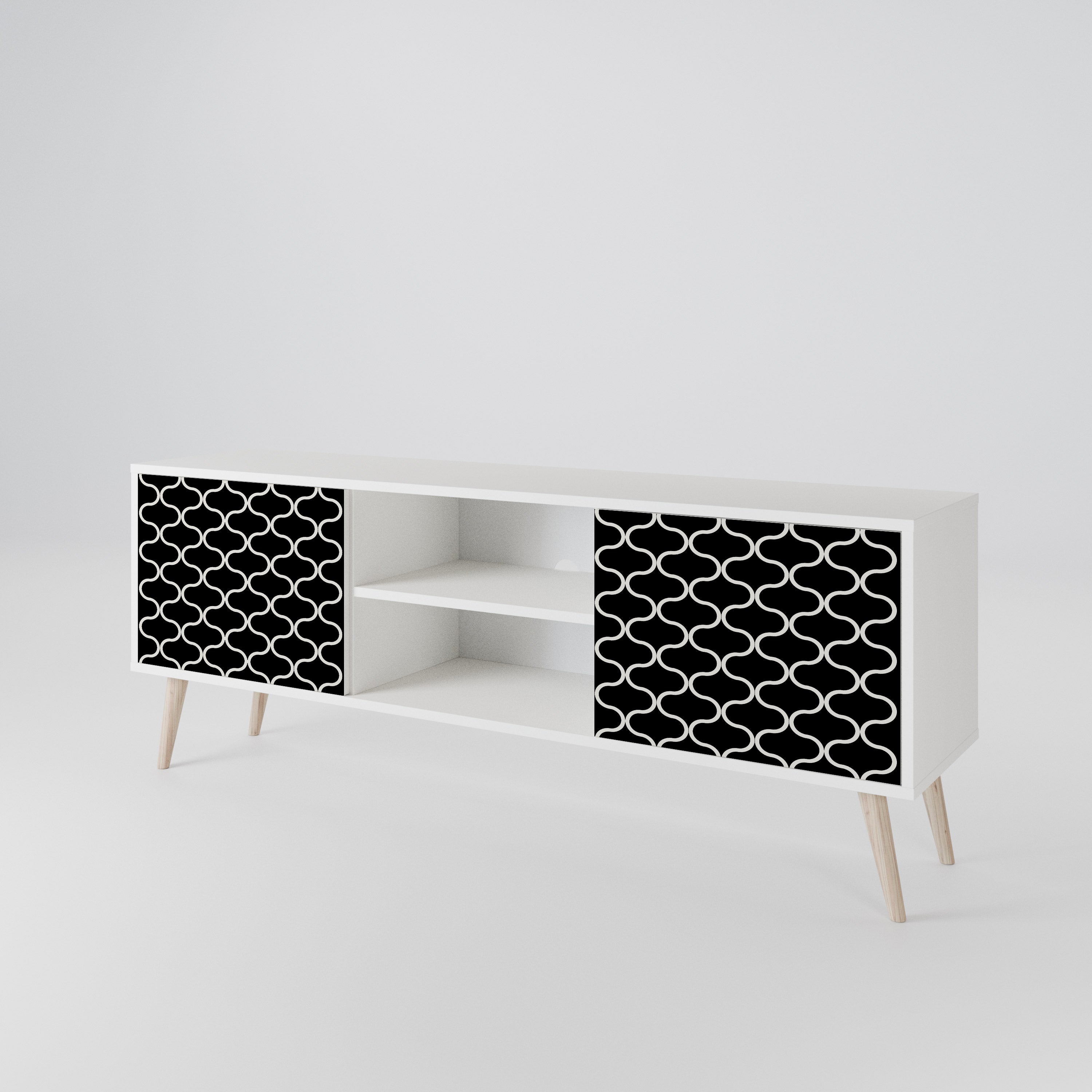TESSELATED BLACKNESS Dvoudveřový TV stolek