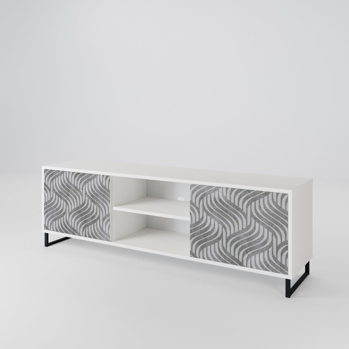 CONCRETE MOVEMENT Dvoudveřový TV stolek