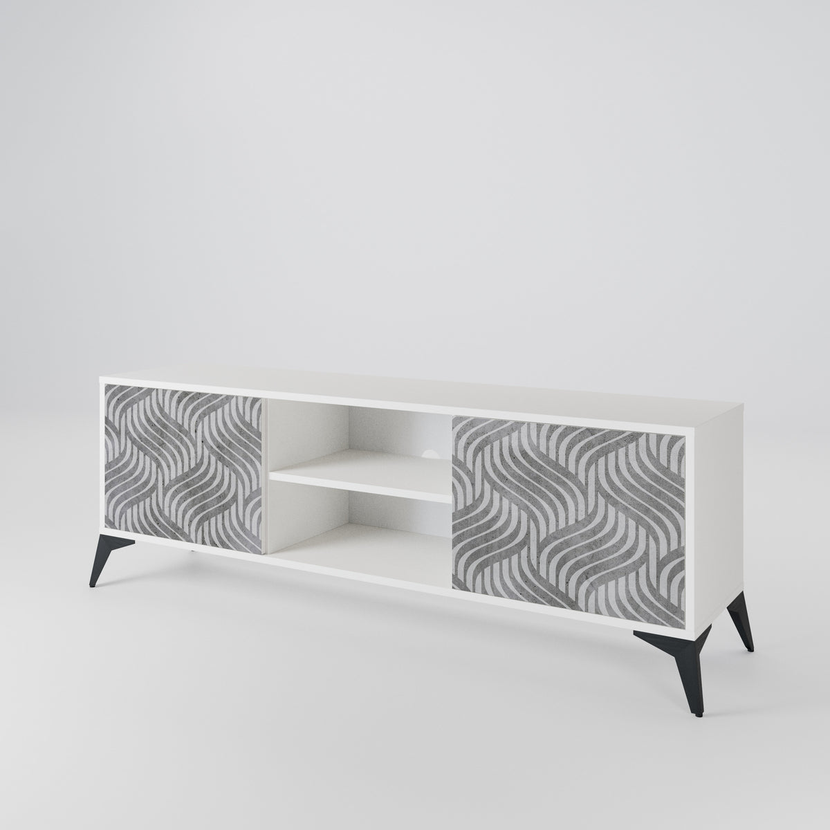 CONCRETE MOVEMENT Dvoudveřový TV stolek