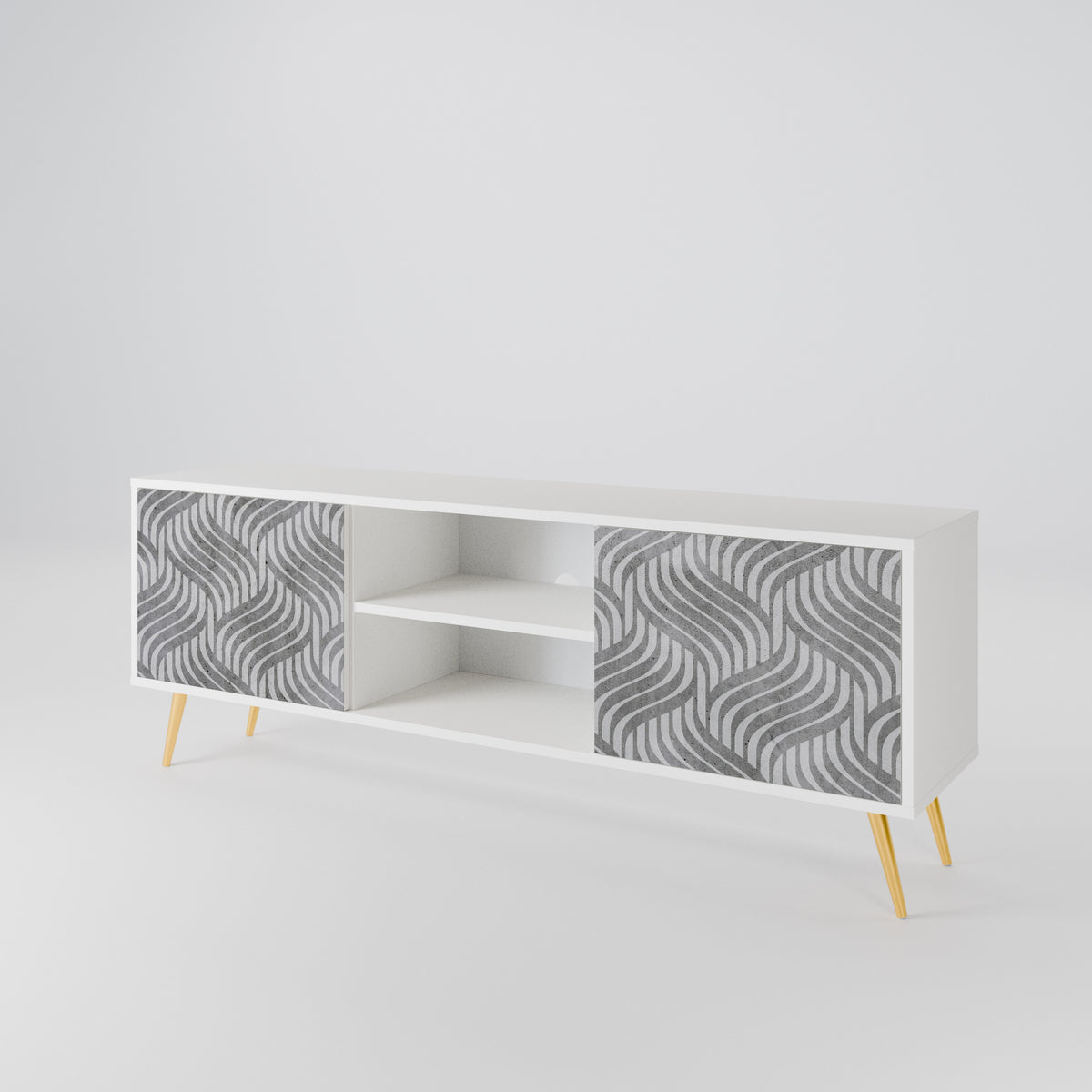 CONCRETE MOVEMENT Dvoudveřový TV stolek