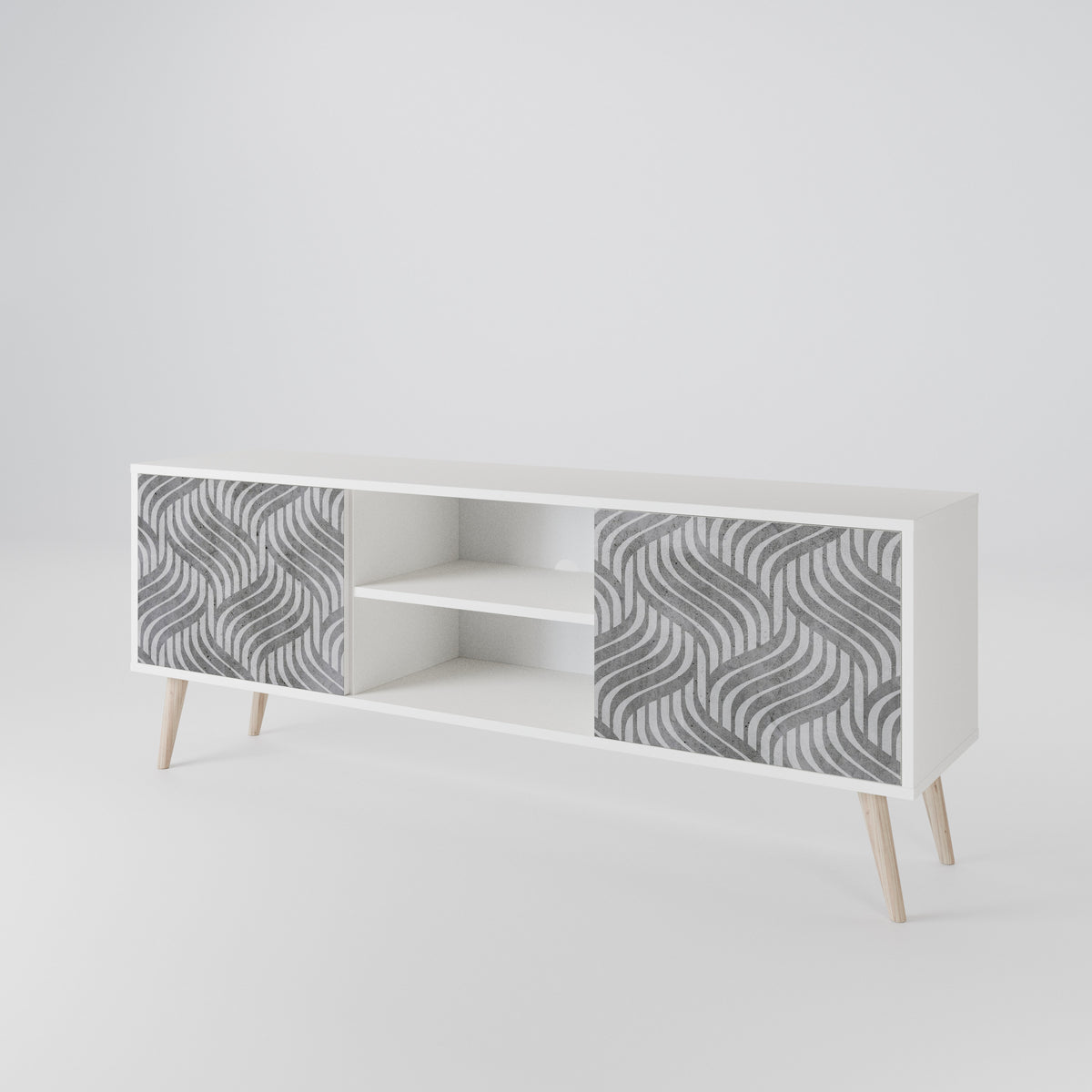 CONCRETE MOVEMENT Dvoudveřový TV stolek