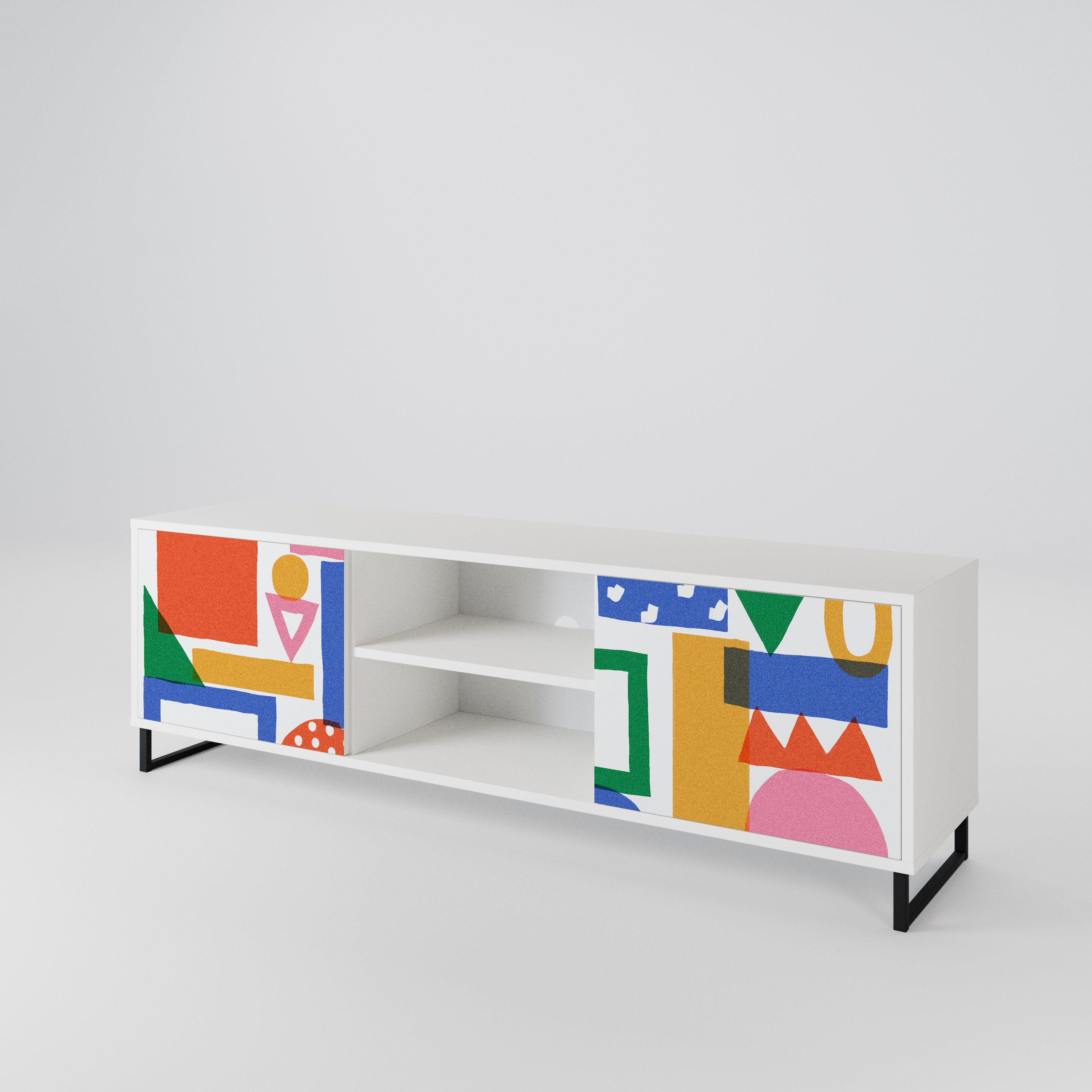 GEOMETRIC GLIMMER Dvoudveřový TV stolek
