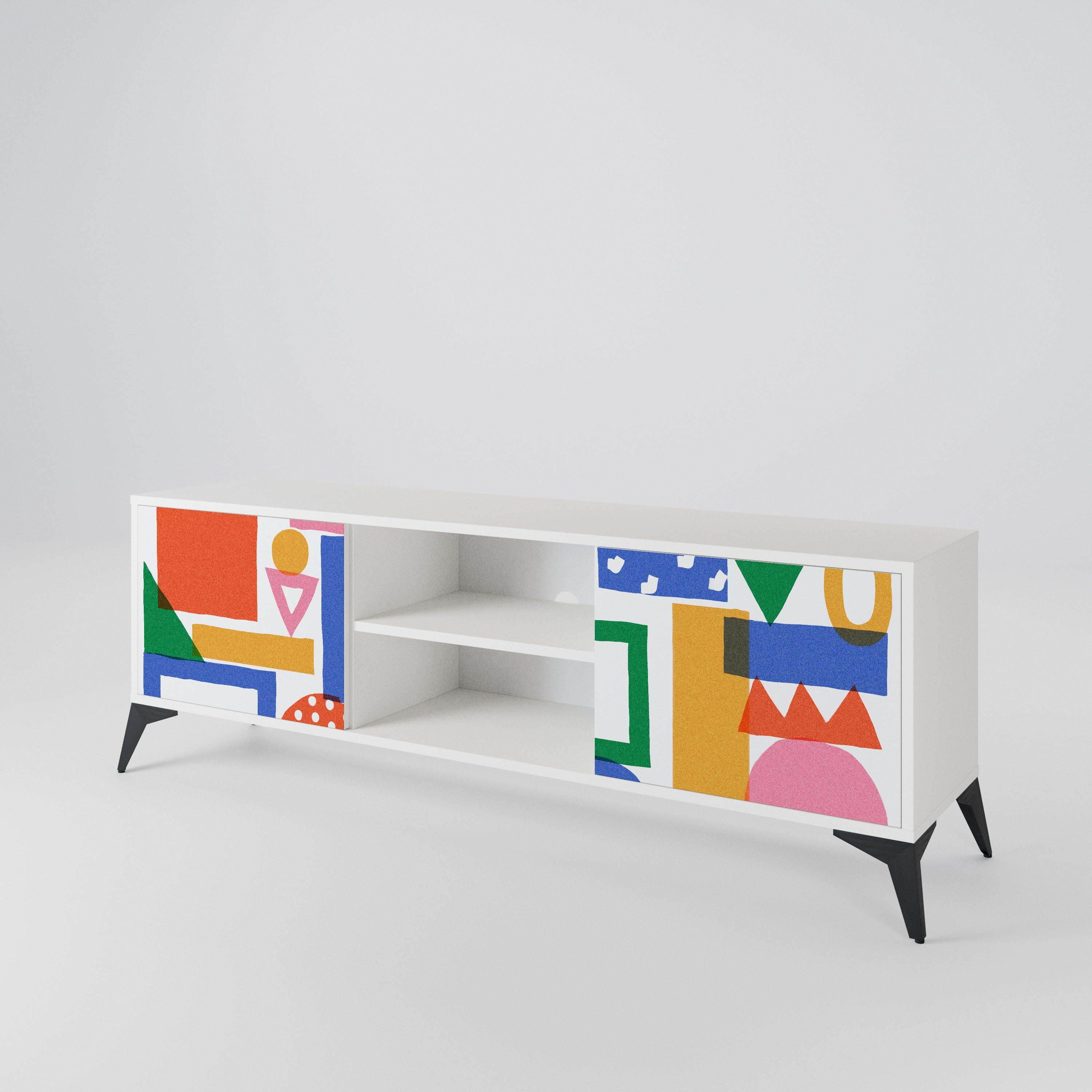 GEOMETRIC GLIMMER Dvoudveřový TV stolek