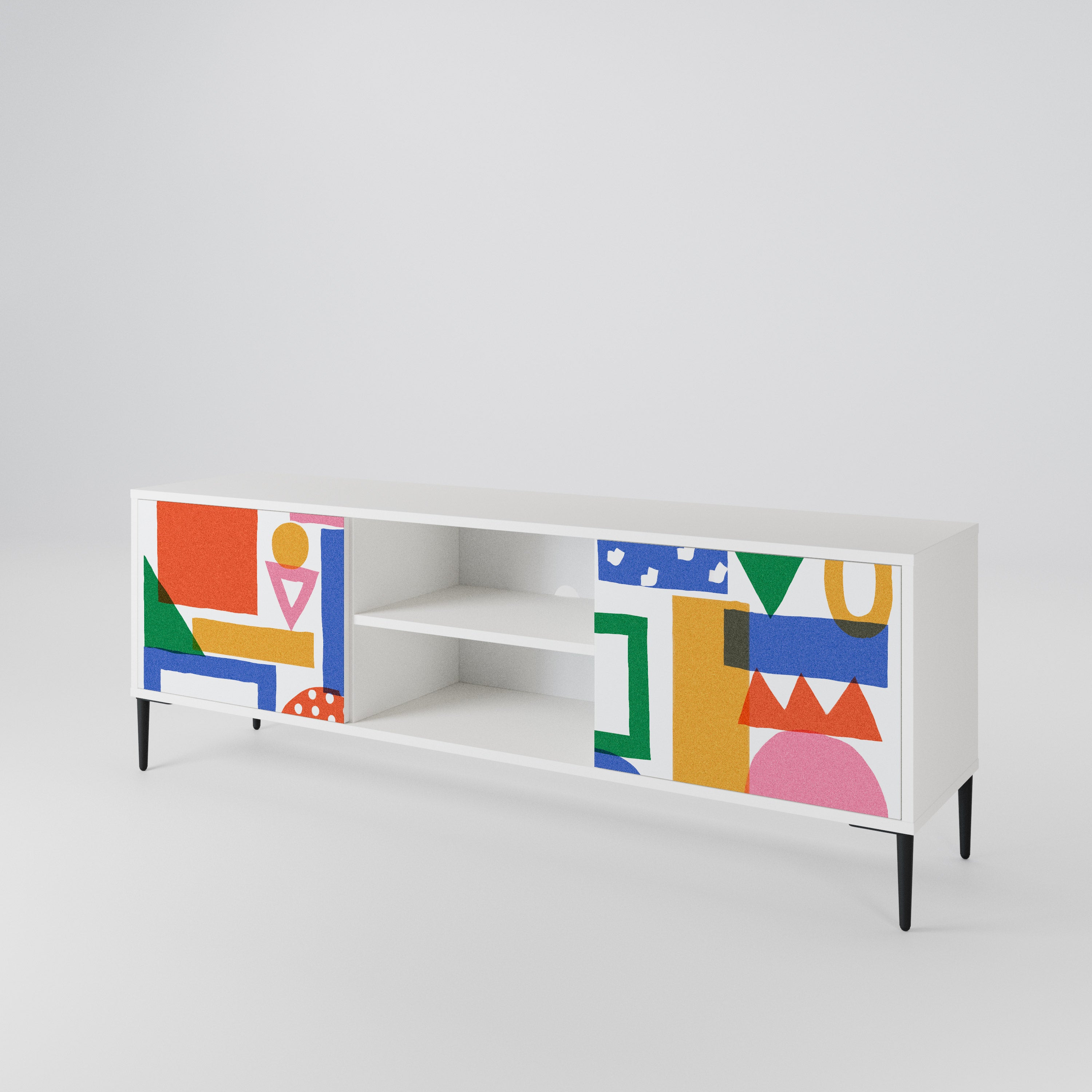 GEOMETRIC GLIMMER Dvoudveřový TV stolek