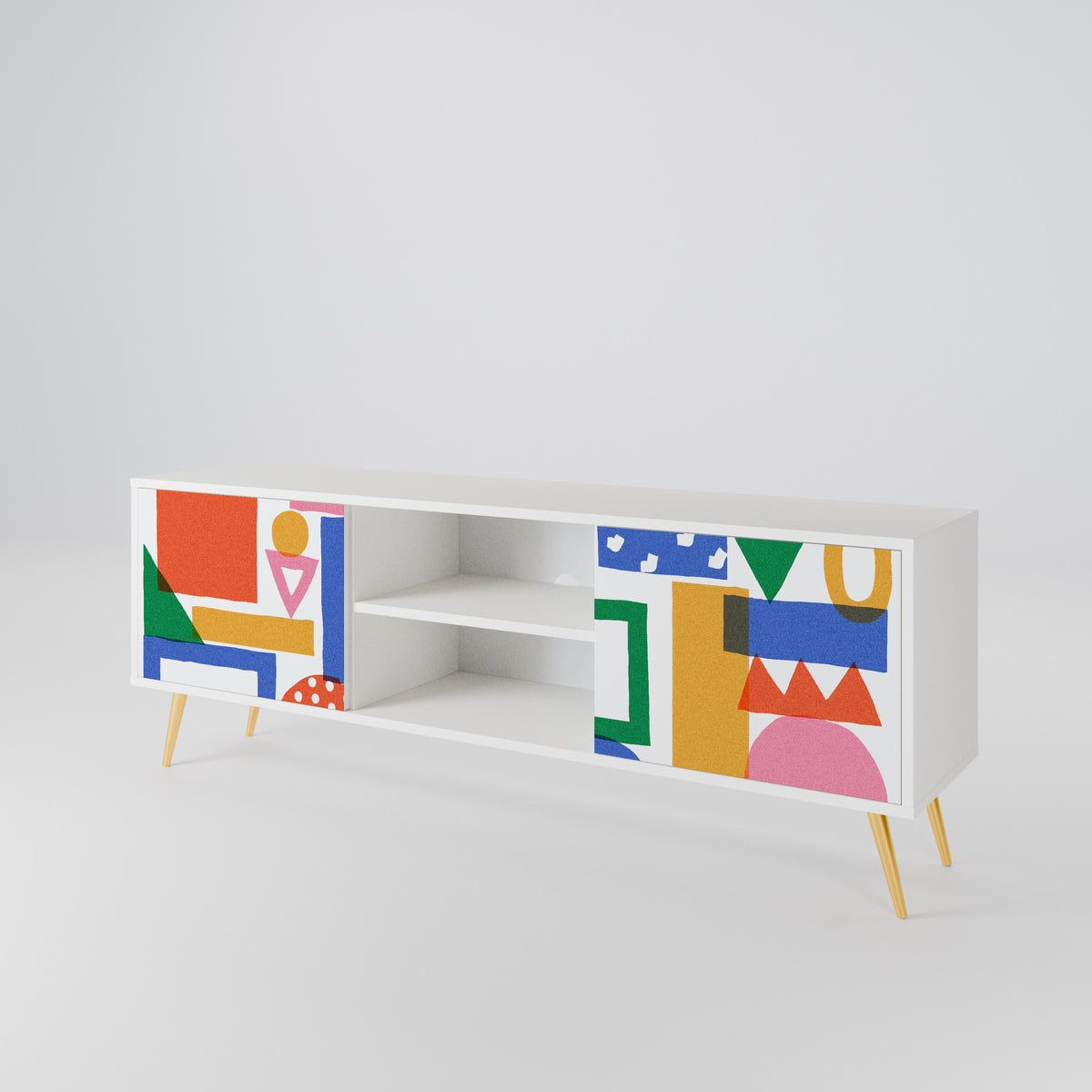 GEOMETRIC GLIMMER Dvoudveřový TV stolek