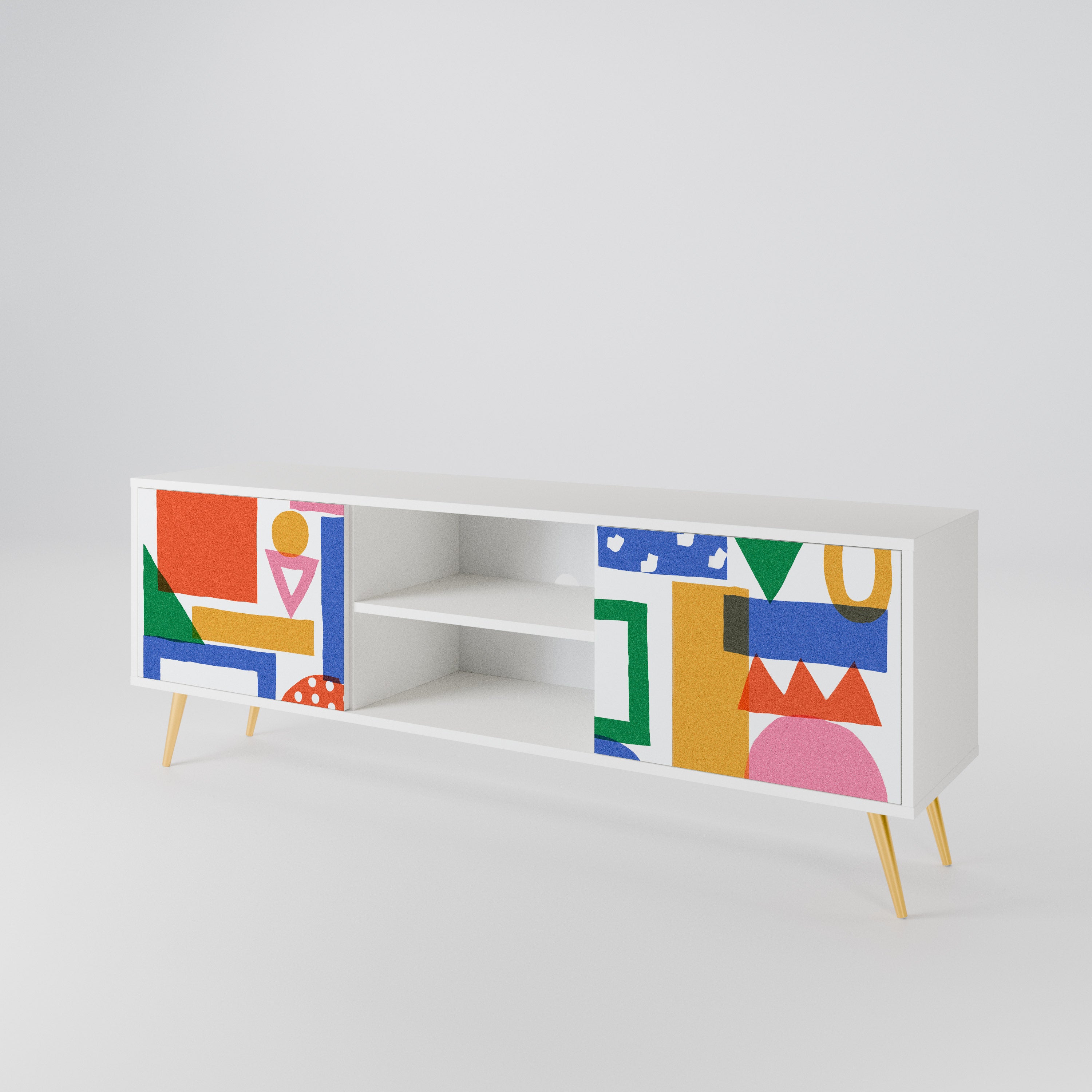 GEOMETRIC GLIMMER Dvoudveřový TV stolek