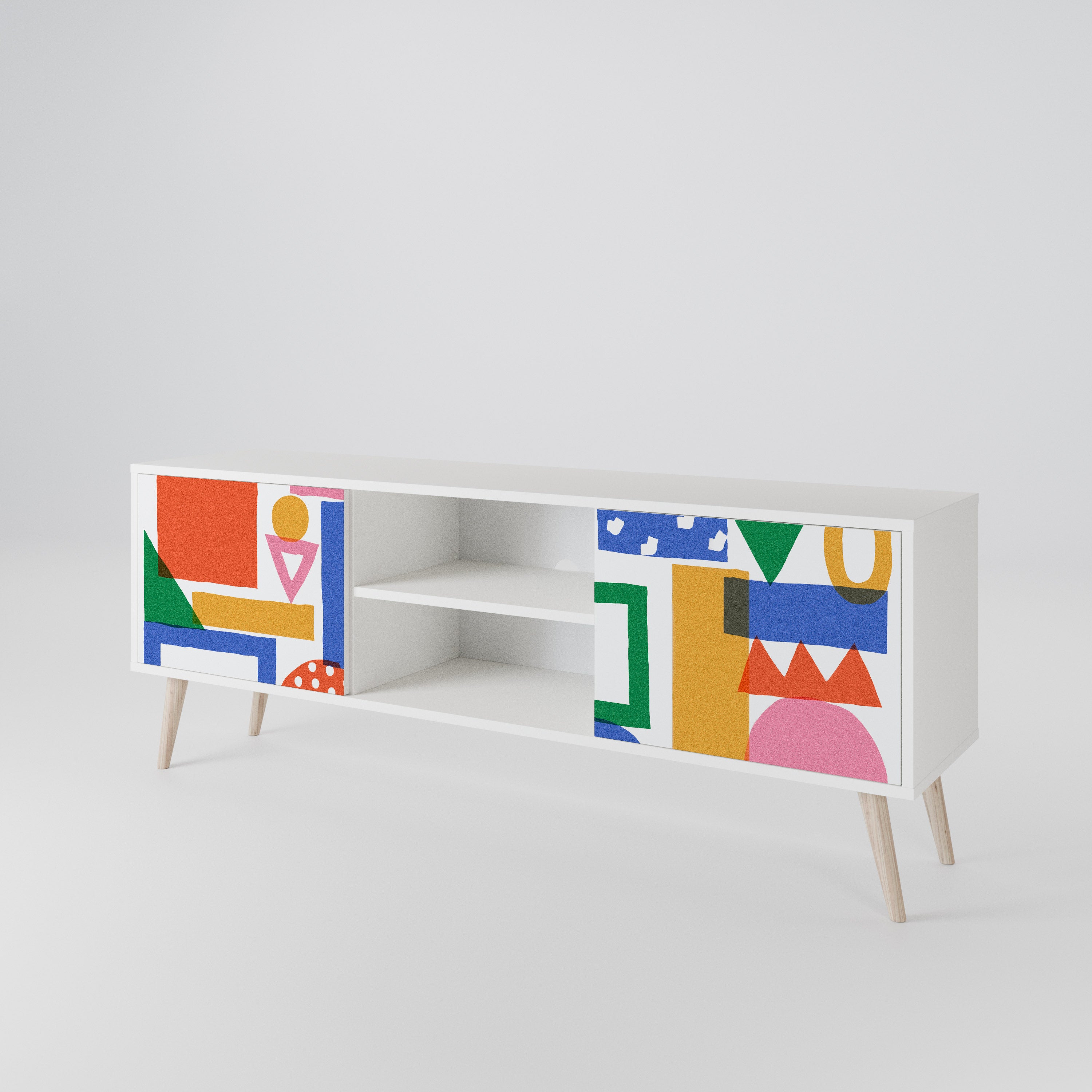 GEOMETRIC GLIMMER Dvoudveřový TV stolek