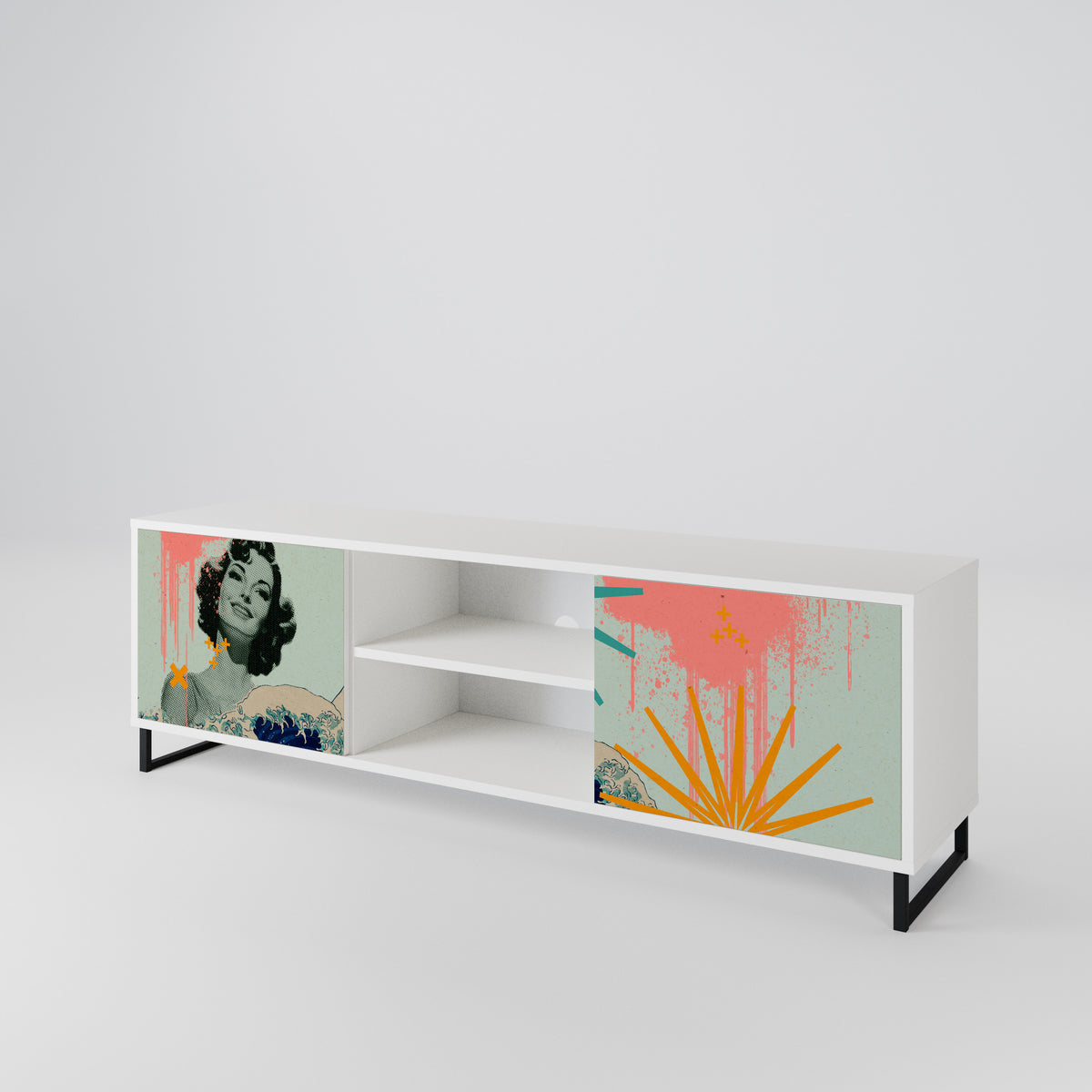 KANAGAWA BEAUTY Dvoudveřový TV stolek