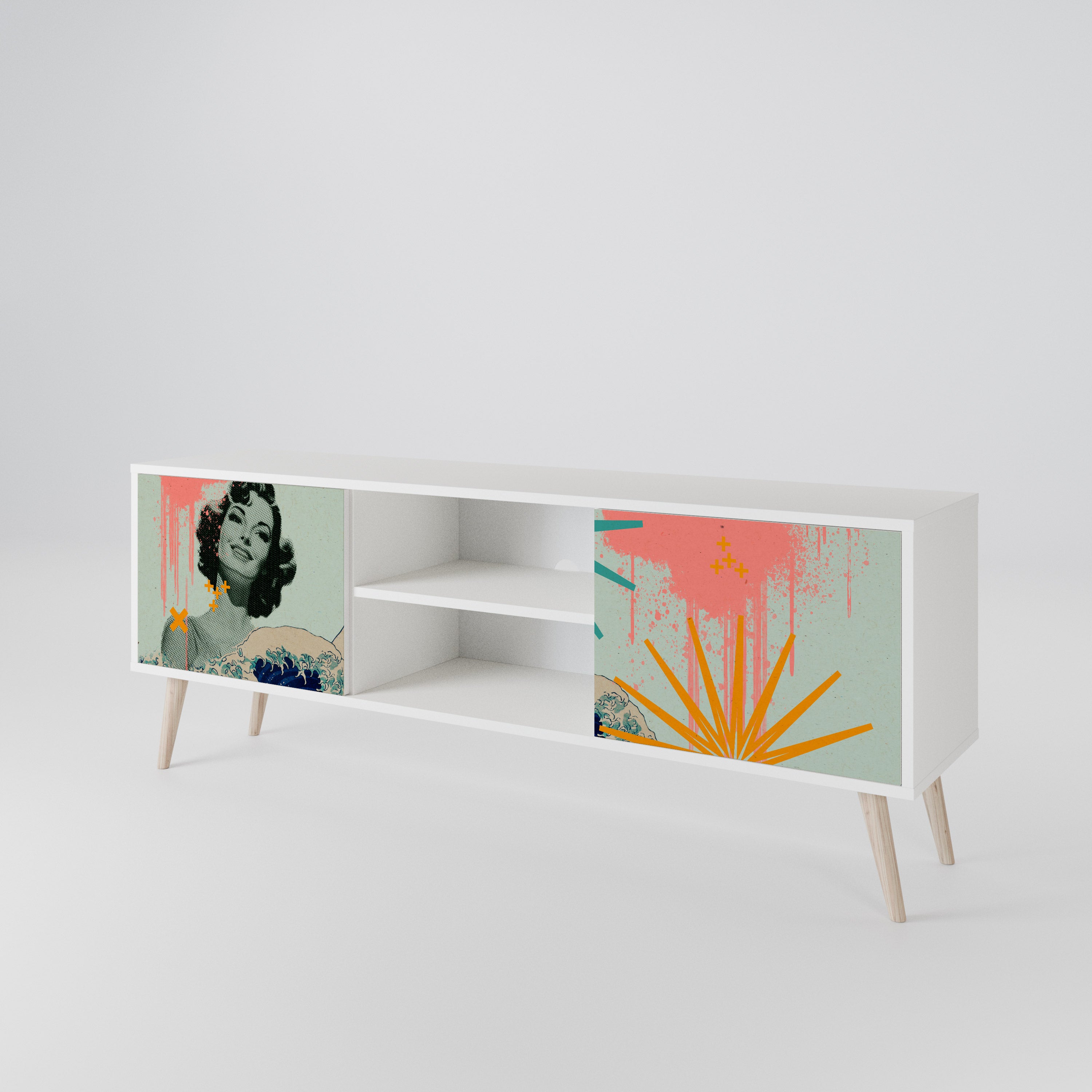KANAGAWA BEAUTY Dvoudveřový TV stolek