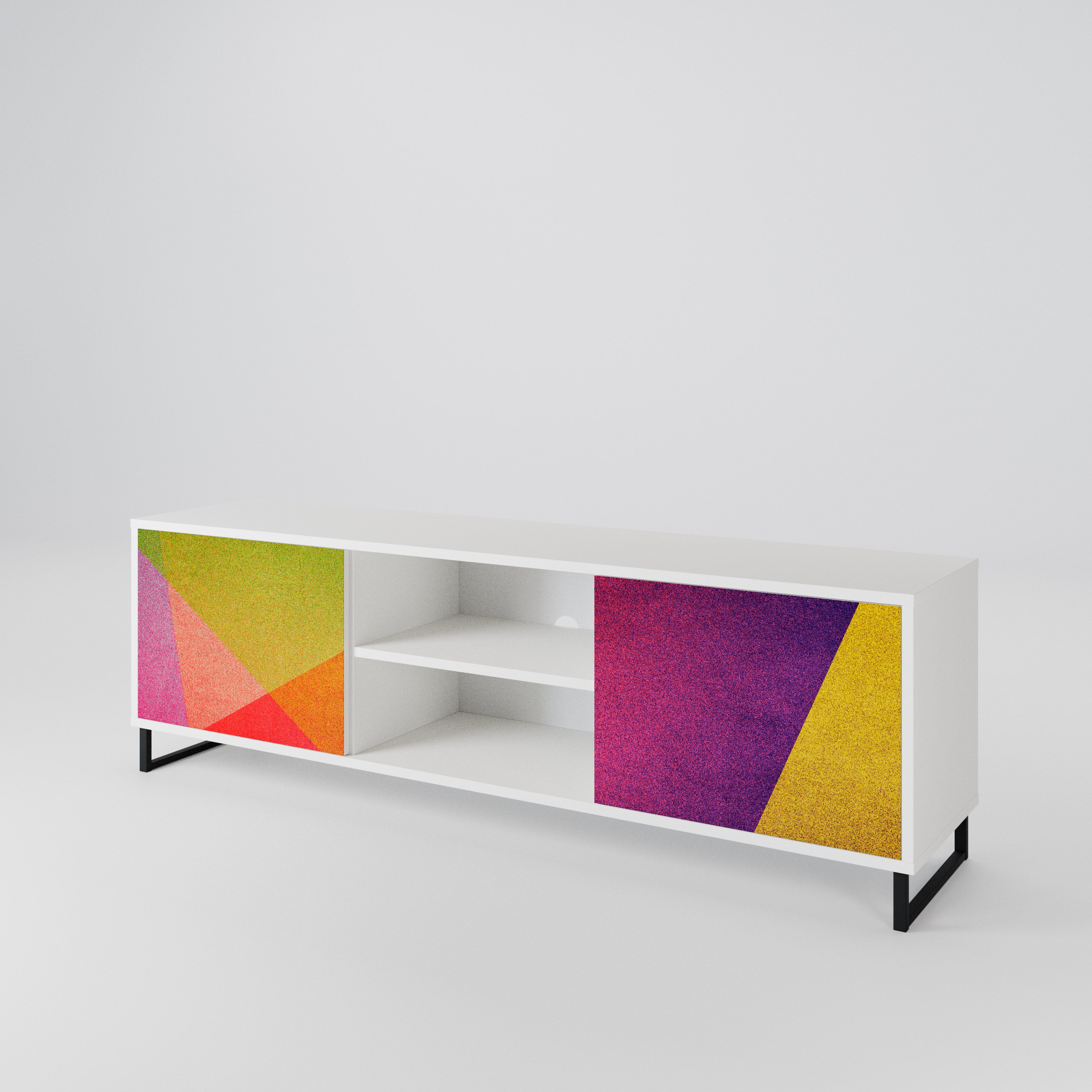 VIVID GEOMETRY Dvoudveřový TV stolek