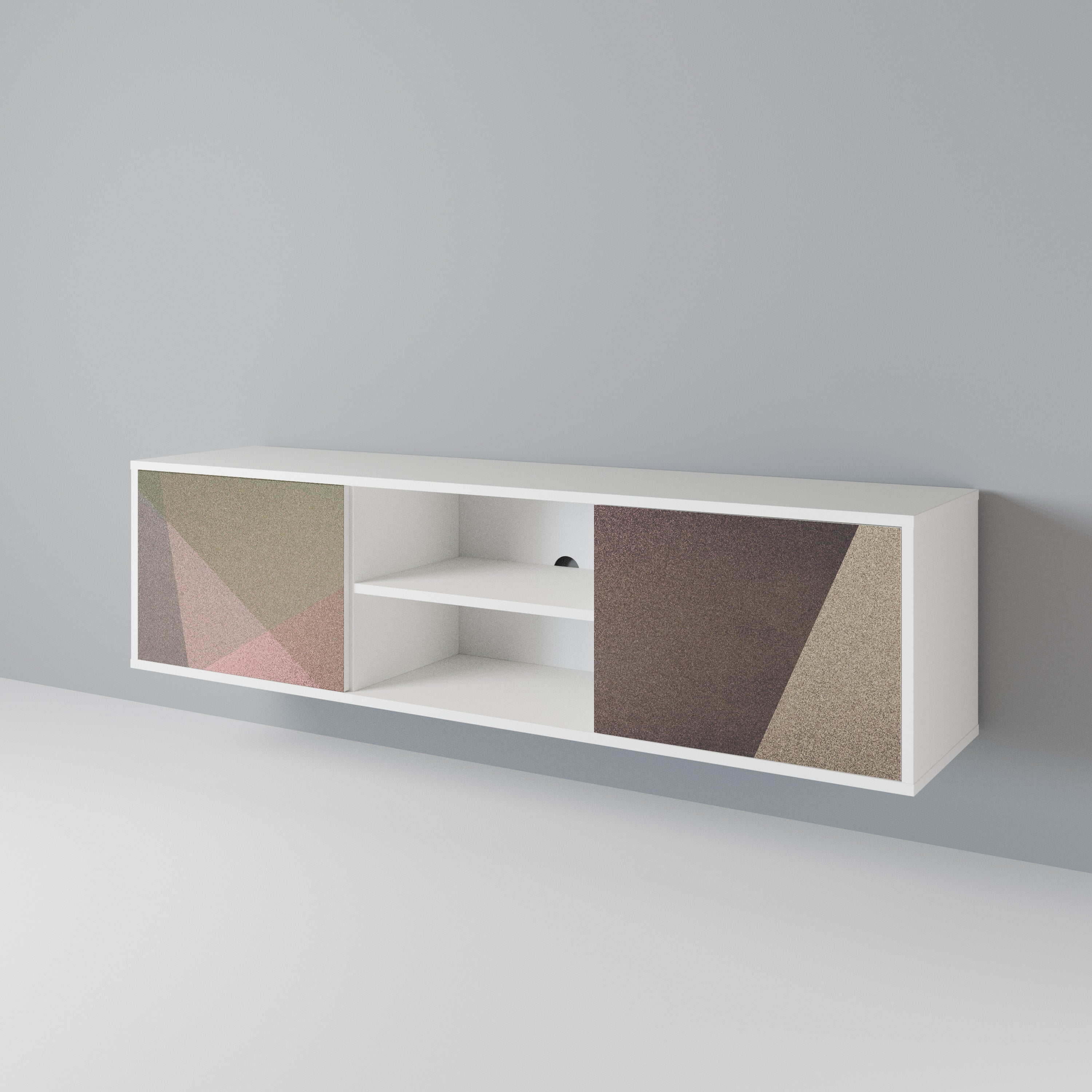 BEIGE GEOMETRY Dvoudveřový TV stolek