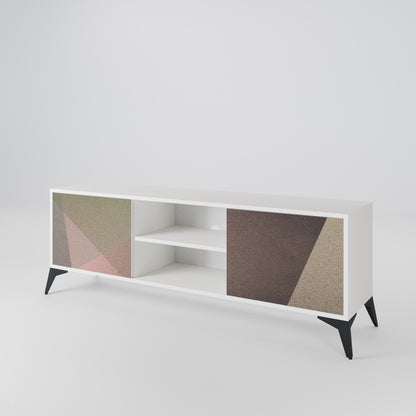 BEIGE GEOMETRY Dvoudveřový TV stolek