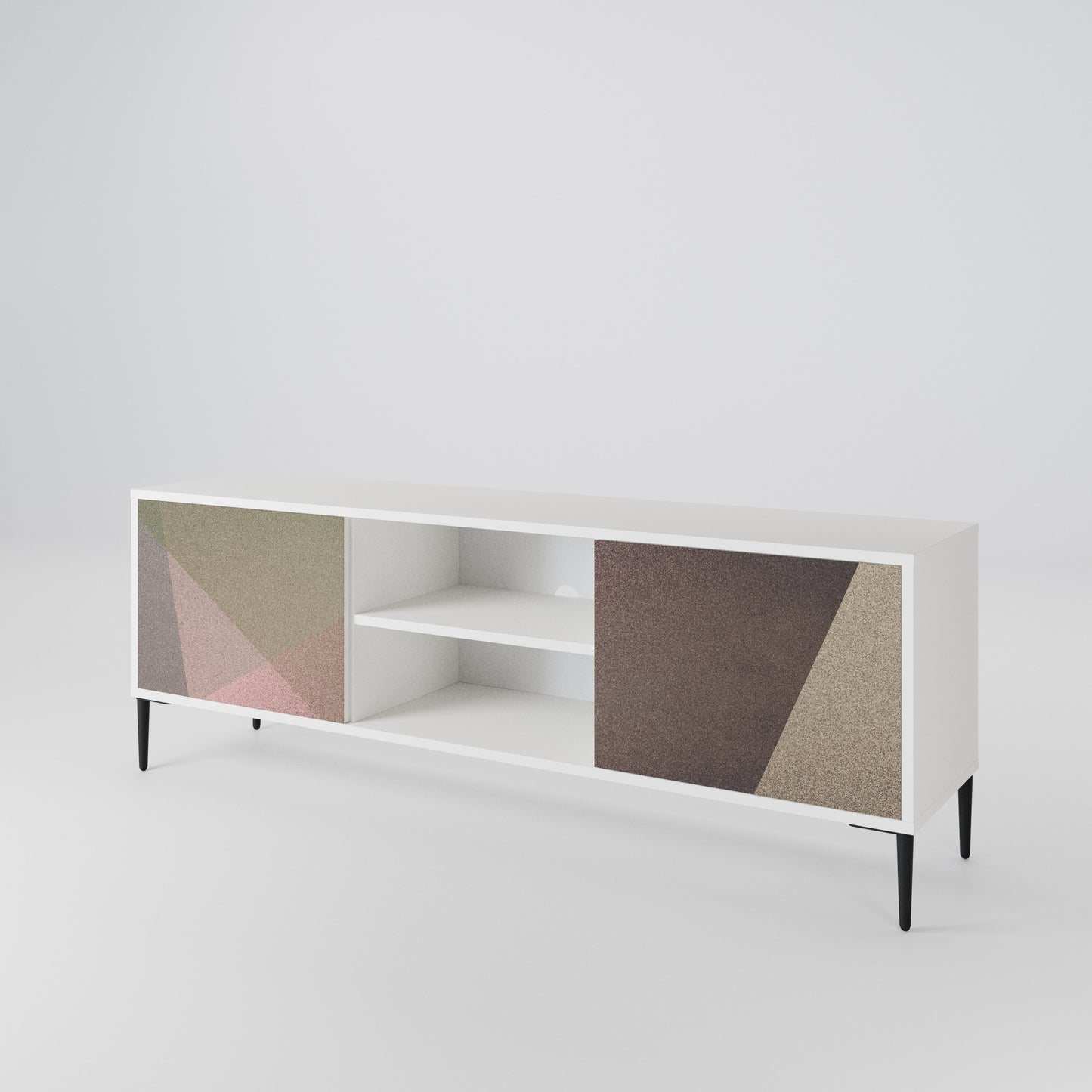 BEIGE GEOMETRY Dvoudveřový TV stolek
