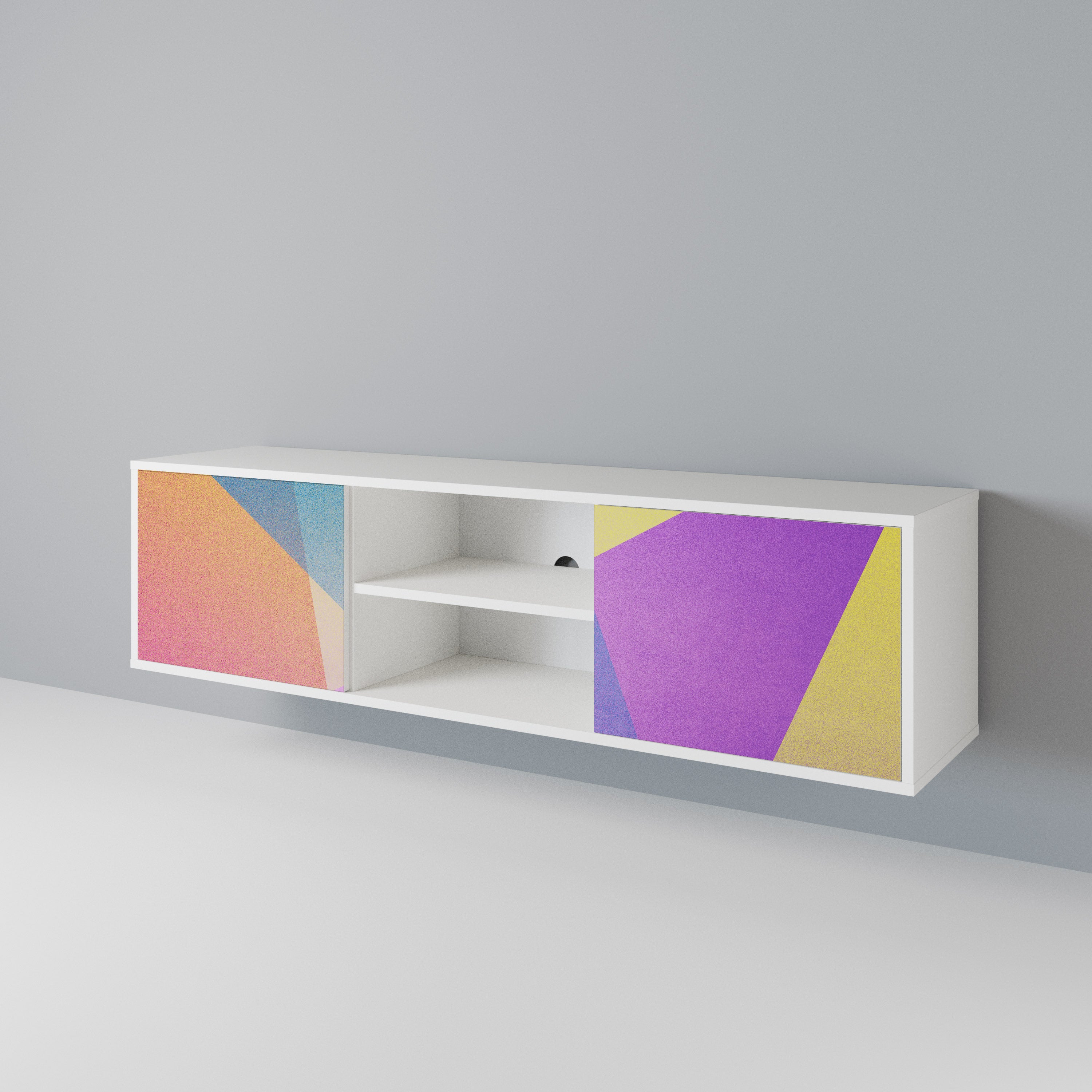 BRIGHT GEOMETRY Dvoudveřový TV stolek
