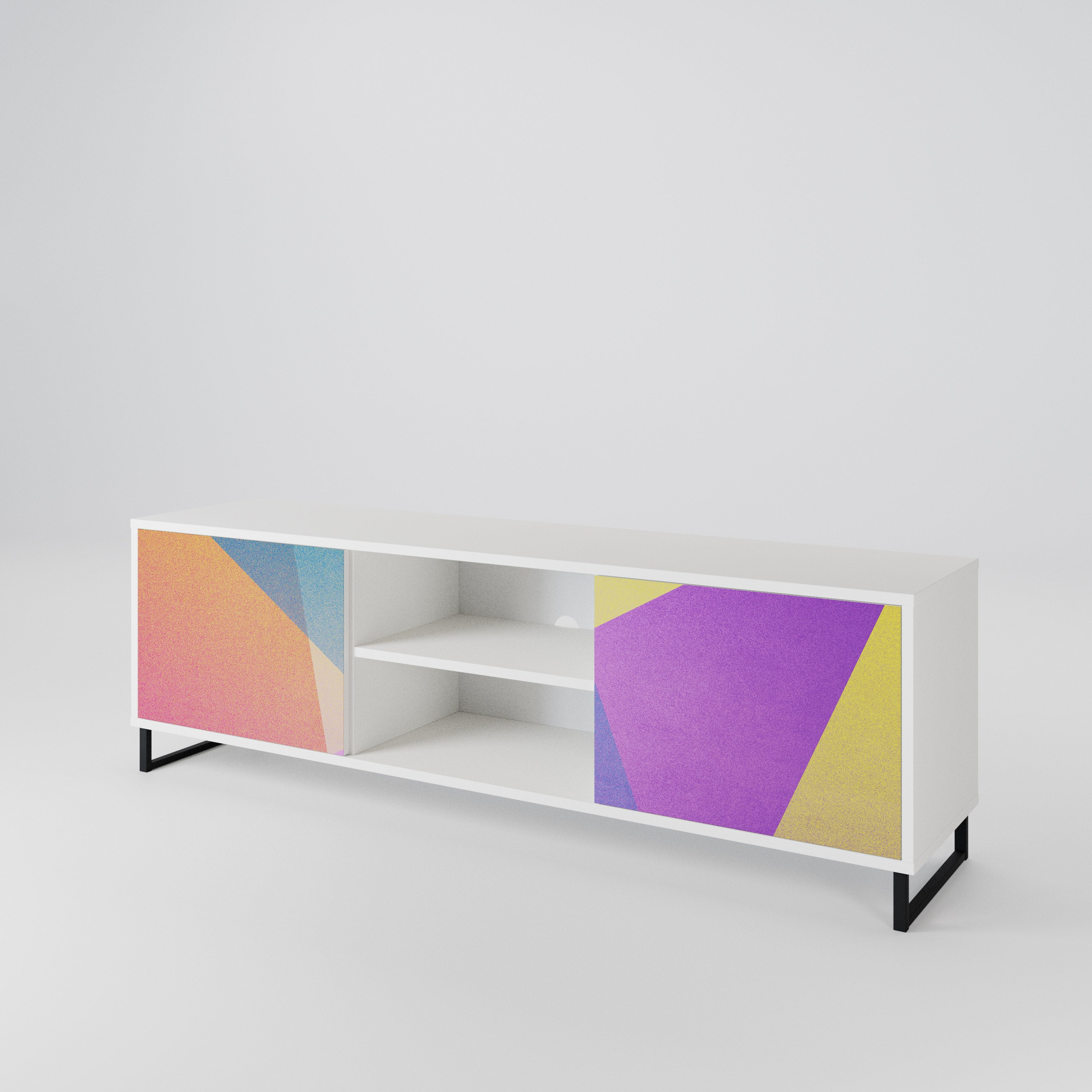 BRIGHT GEOMETRY Dvoudveřový TV stolek