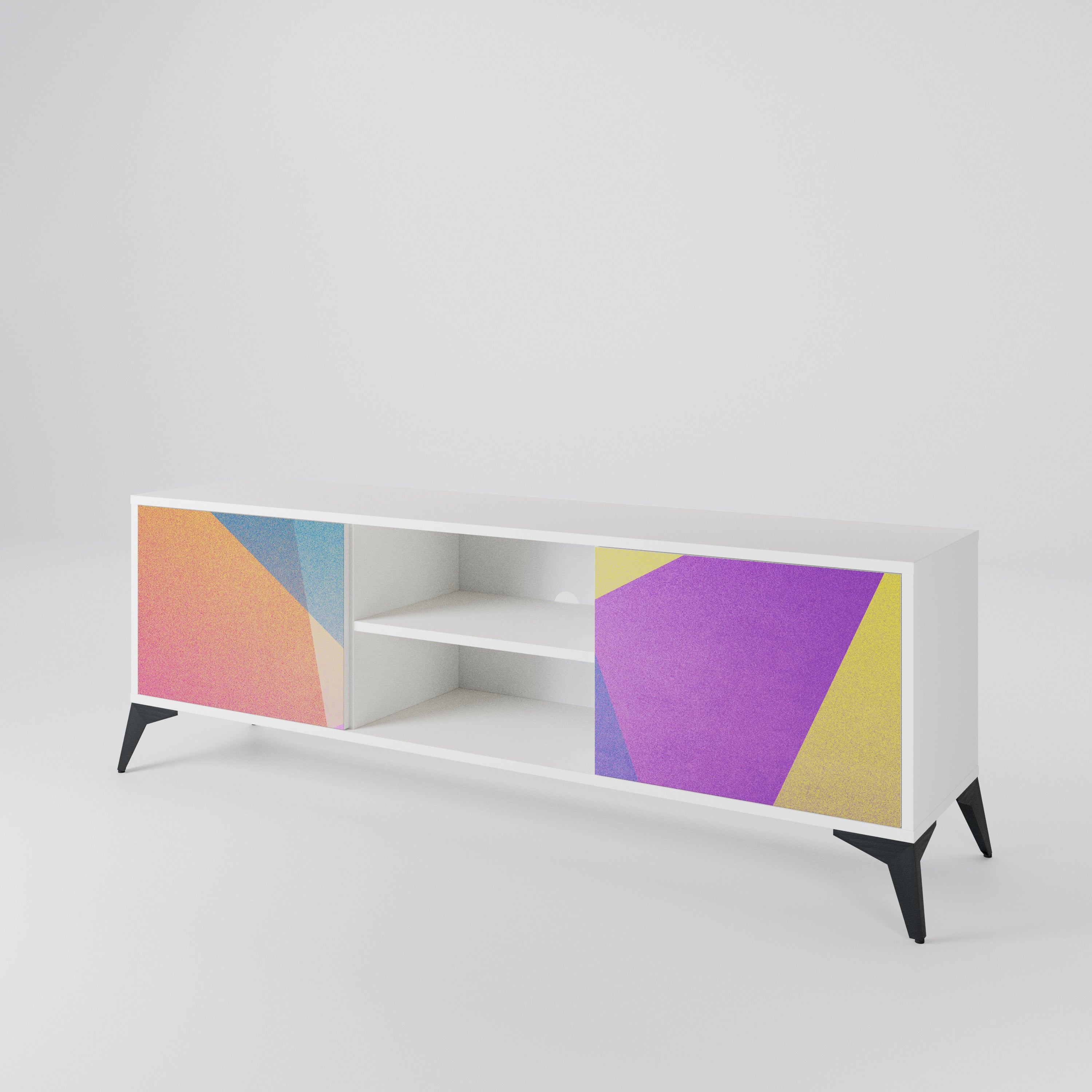 BRIGHT GEOMETRY Dvoudveřový TV stolek