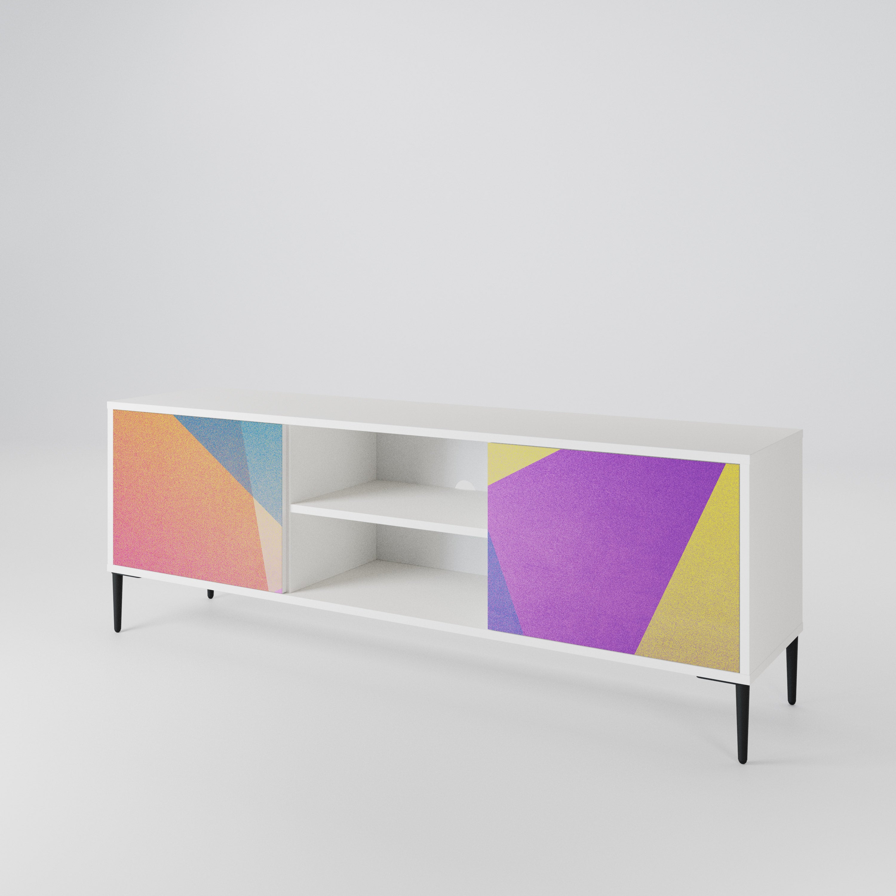 BRIGHT GEOMETRY Dvoudveřový TV stolek