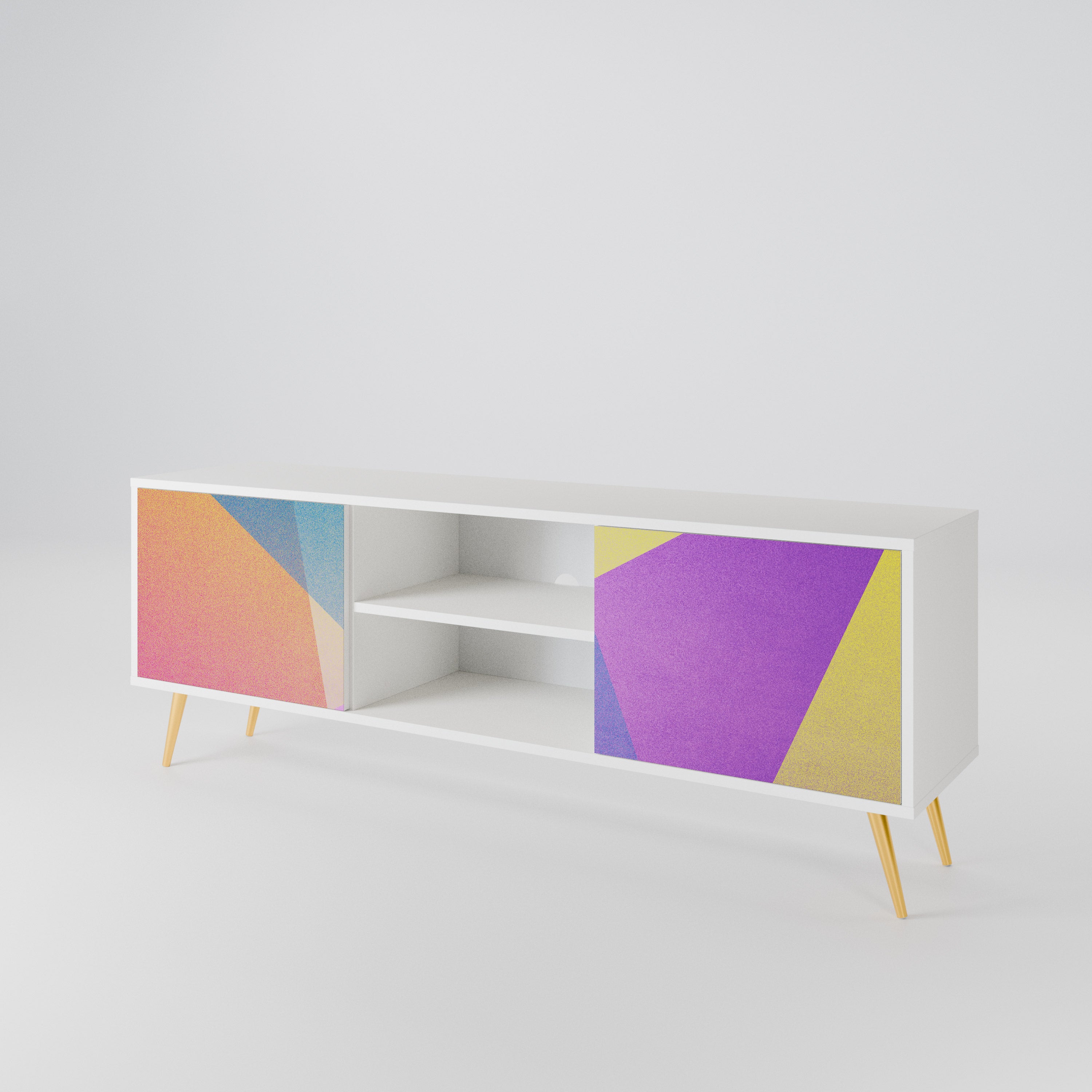 BRIGHT GEOMETRY Dvoudveřový TV stolek
