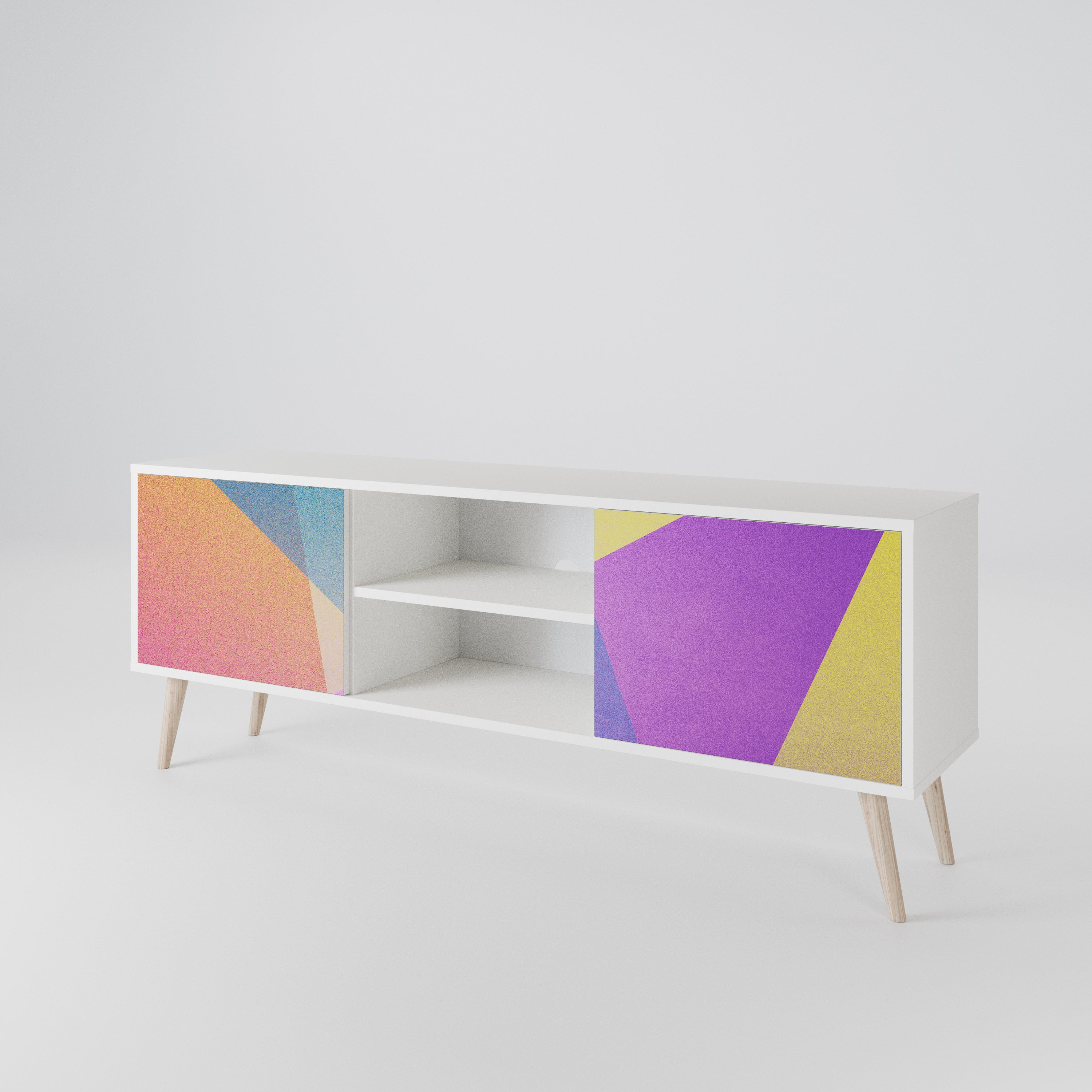 BRIGHT GEOMETRY Dvoudveřový TV stolek