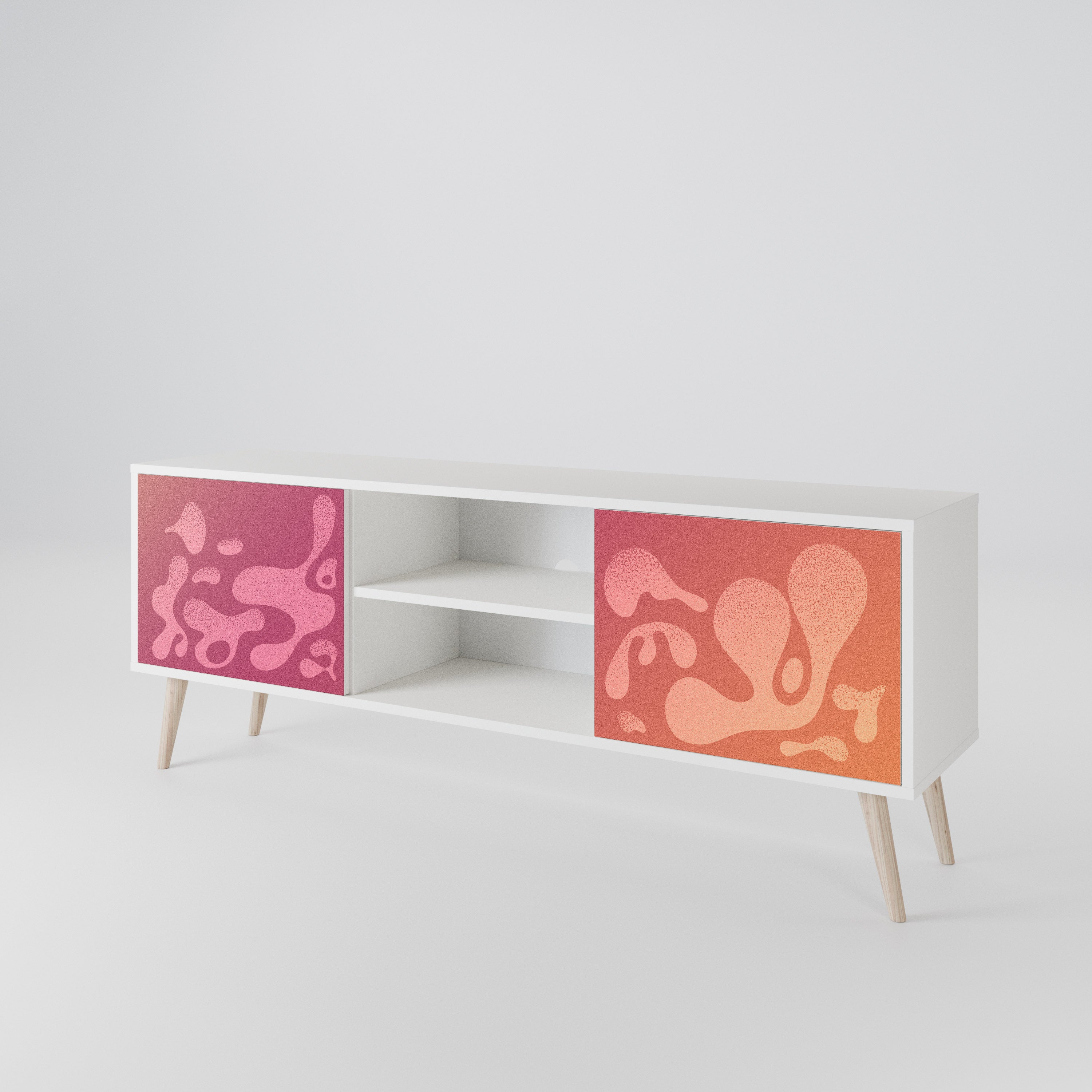 IRREGULAR PINK Dvoudveřový TV stolek