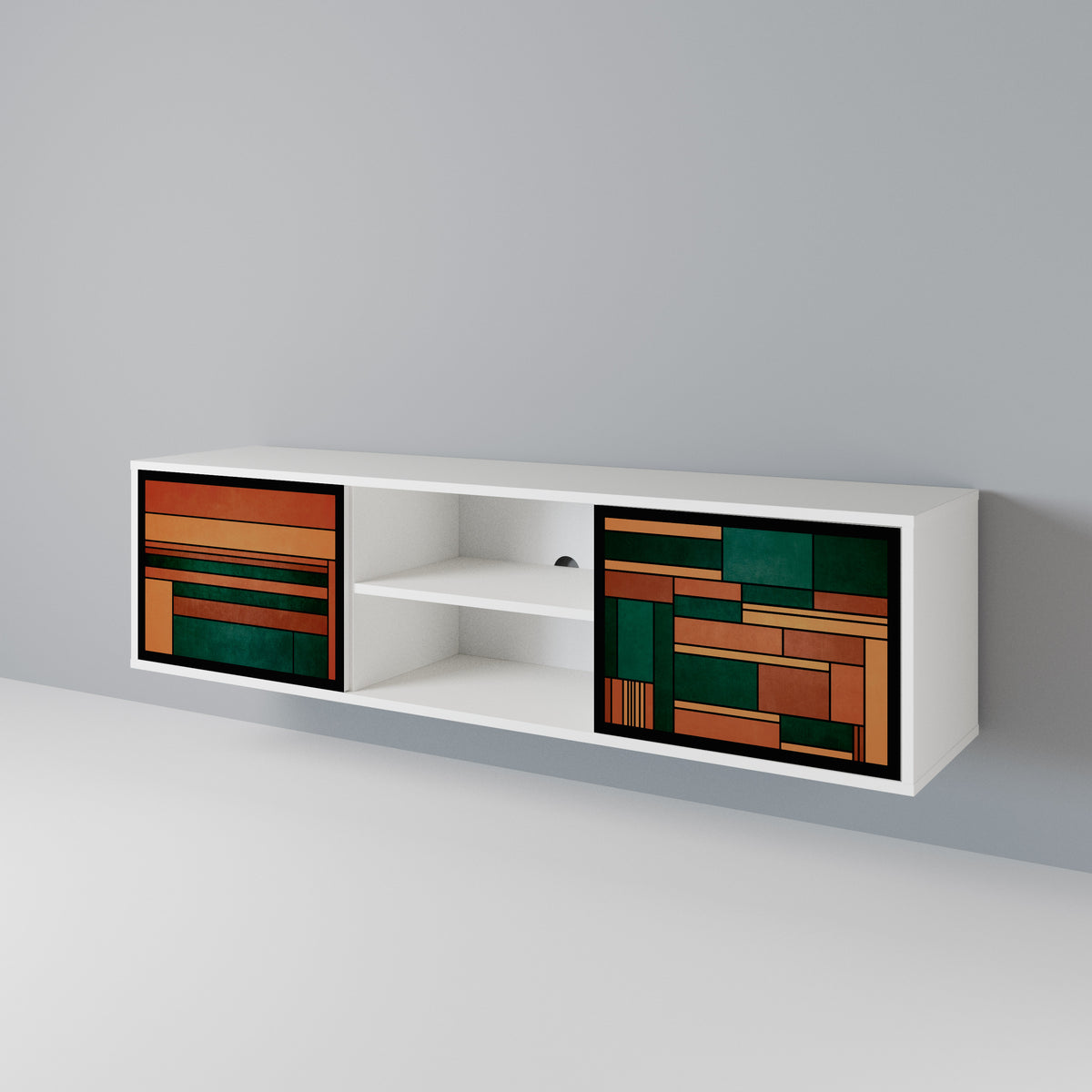 EARTHY FIGURES Dvoudveřový TV stolek