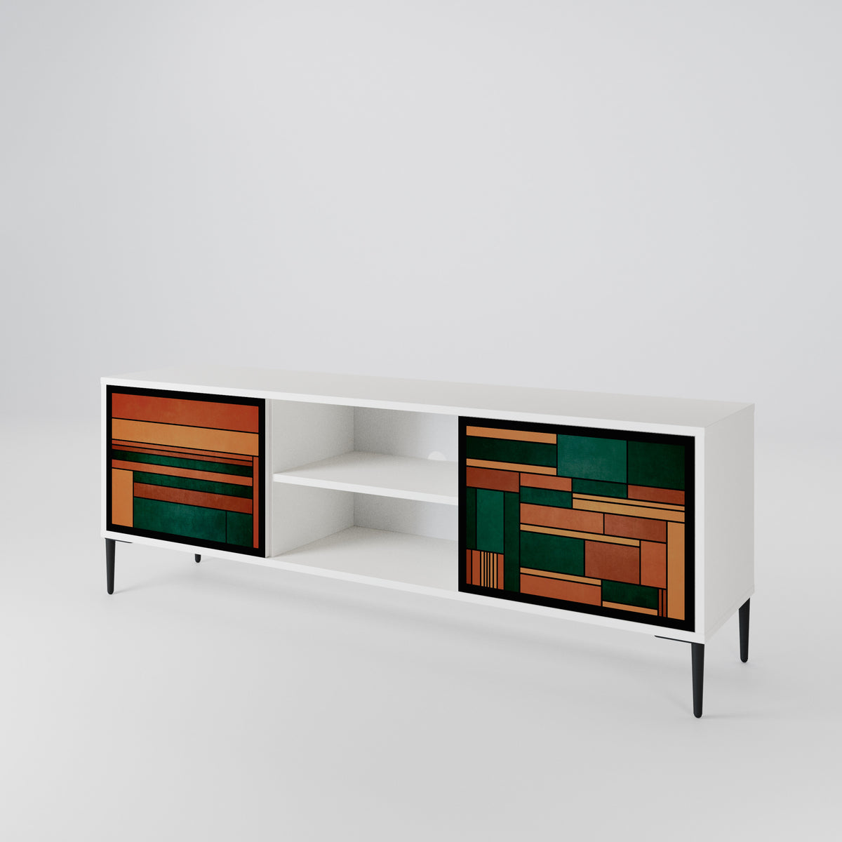 EARTHY FIGURES Dvoudveřový TV stolek