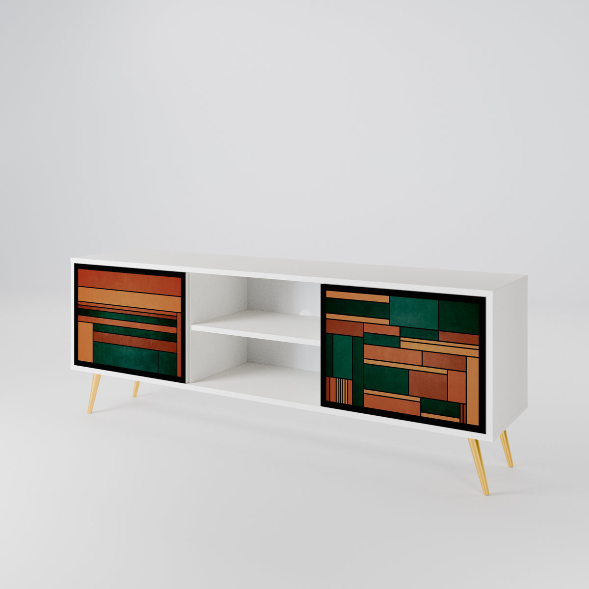 EARTHY FIGURES Dvoudveřový TV stolek