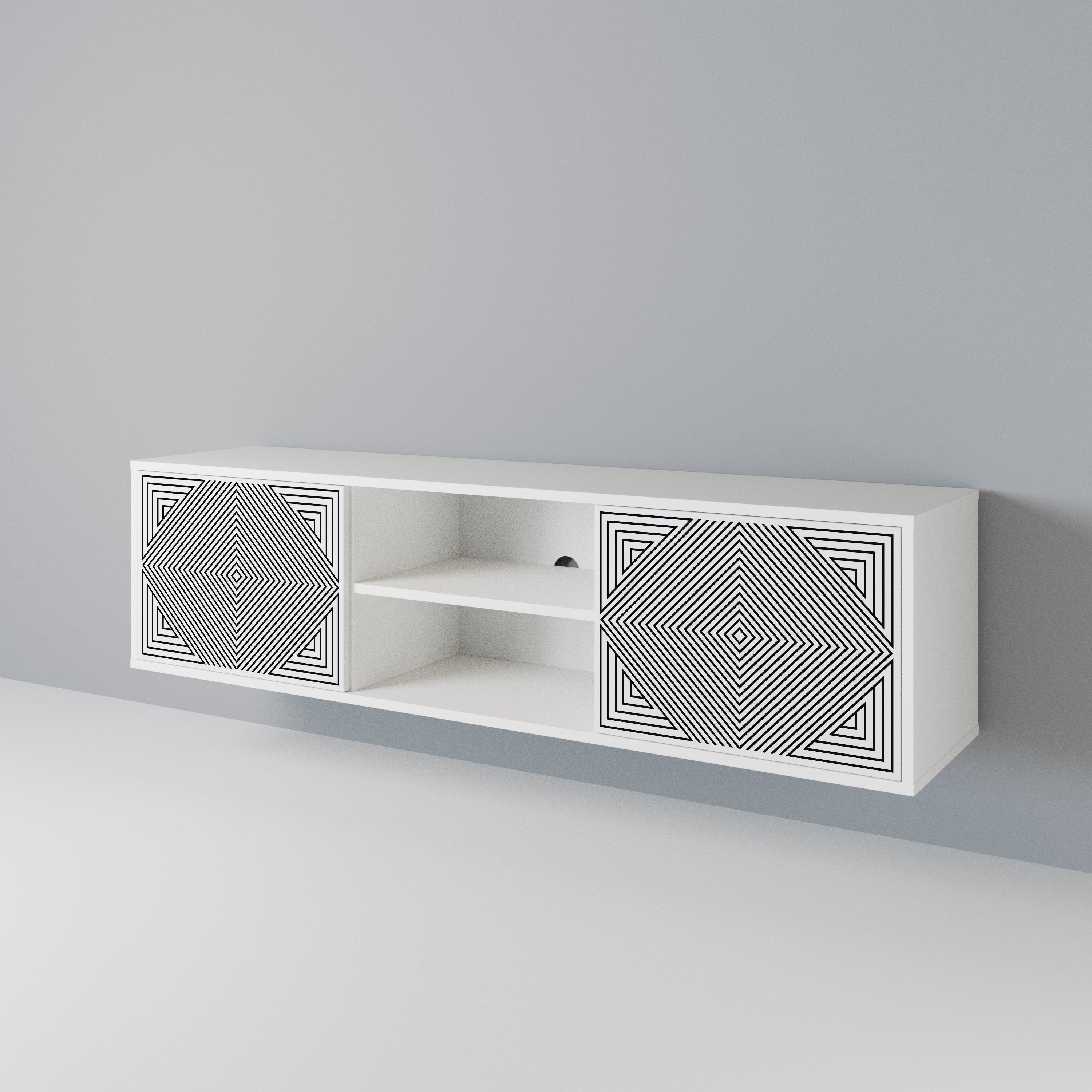POLYGON ILLUSION Dvoudveřový TV stolek