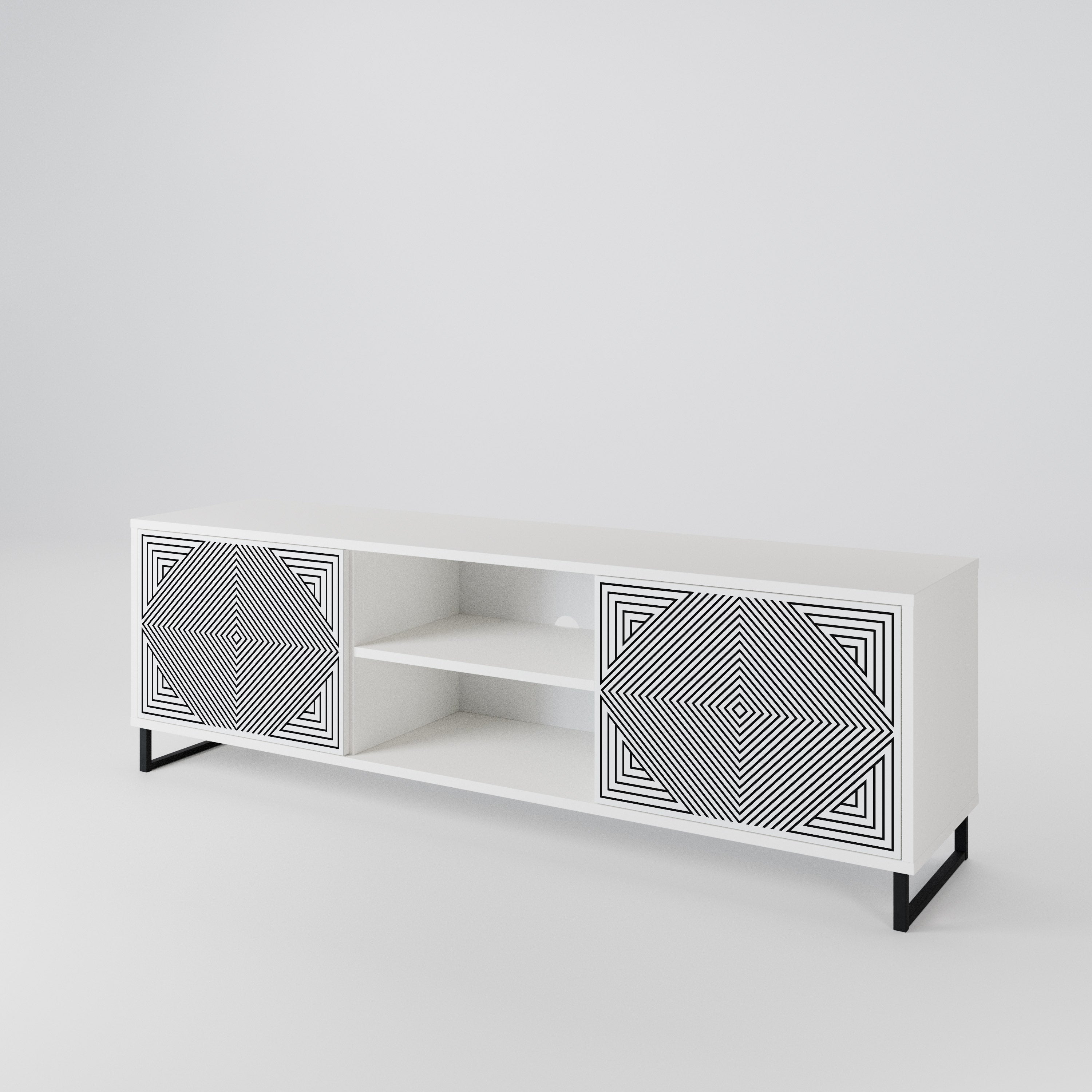 POLYGON ILLUSION Dvoudveřový TV stolek