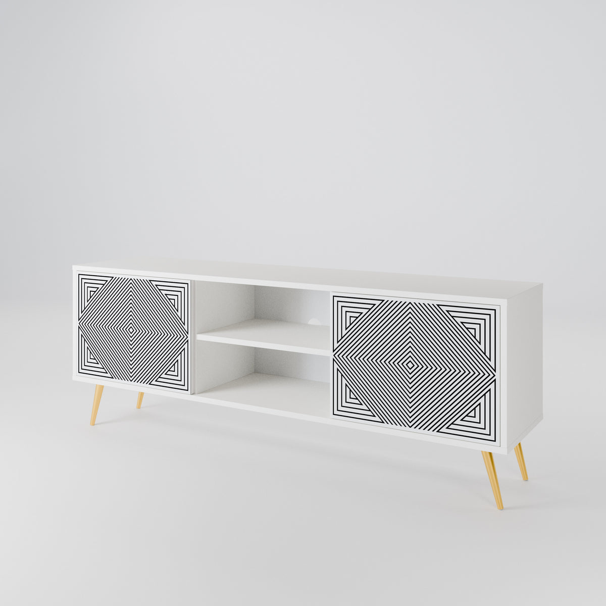 POLYGON ILLUSION Dvoudveřový TV stolek